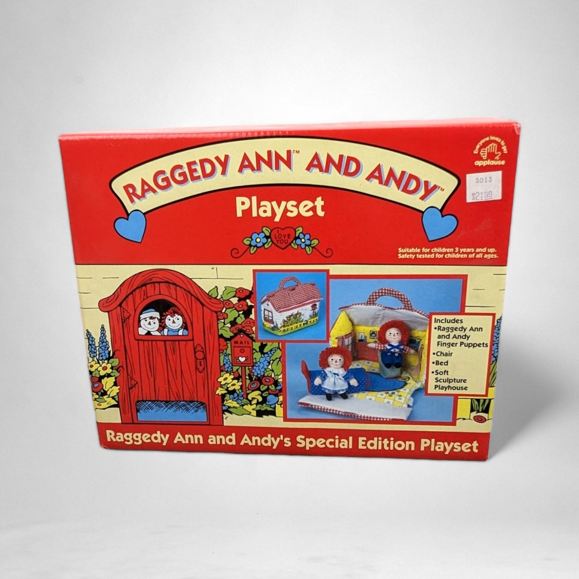 Vintage Raggedy Ann and Andy Soft Playset with Finger Puppets - Classic Toy Set