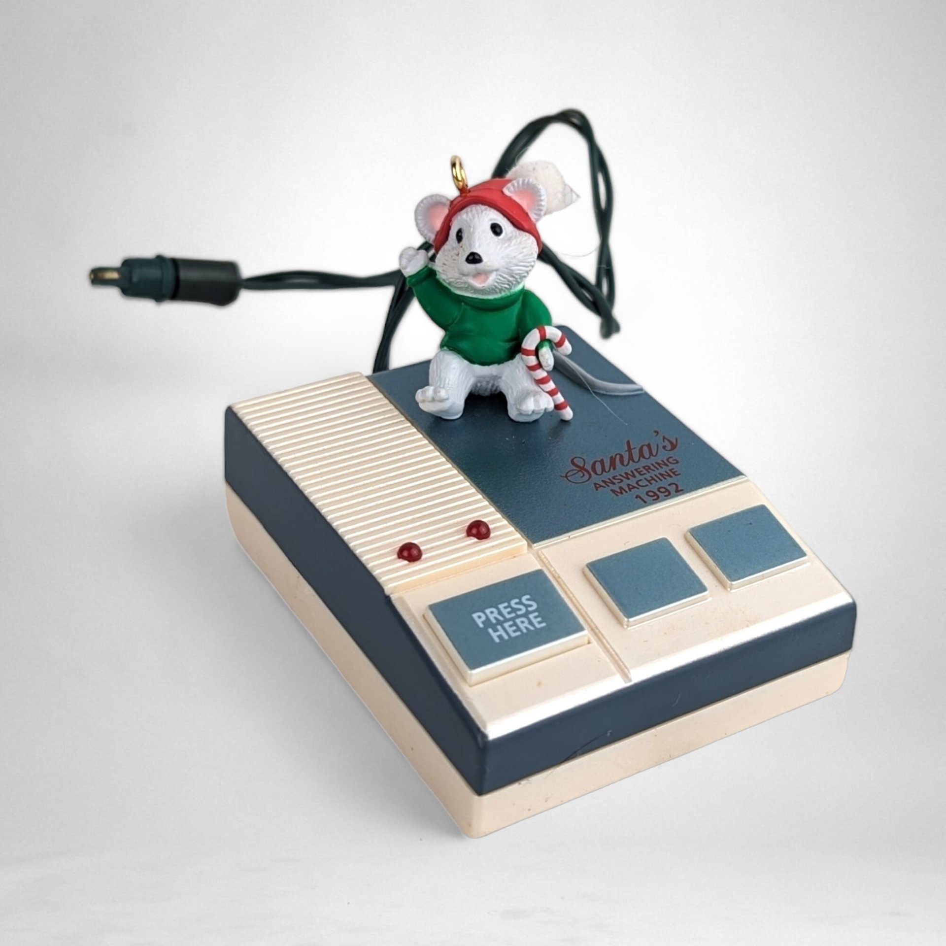 Vintage 1992 Santa's Answering Machine Ornament - A Nostalgic Holiday Keepsake!