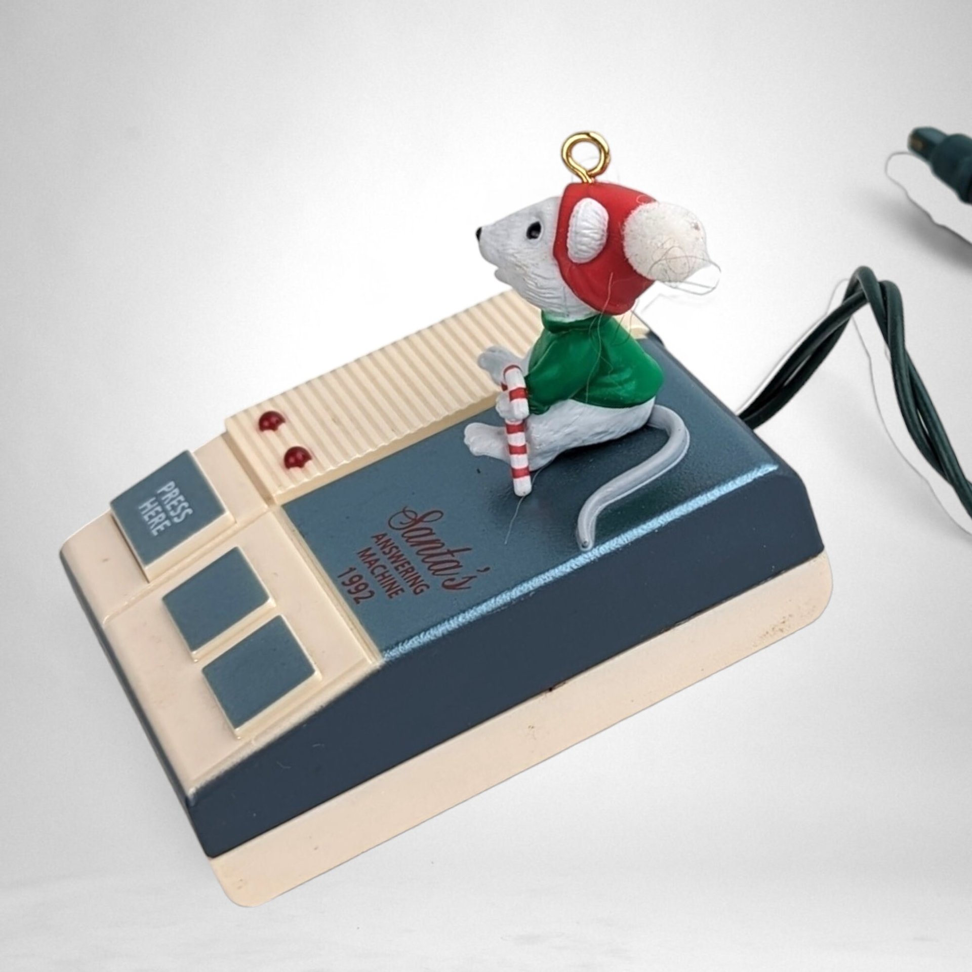 Vintage 1992 Santa's Answering Machine Ornament - A Nostalgic Holiday Keepsake!