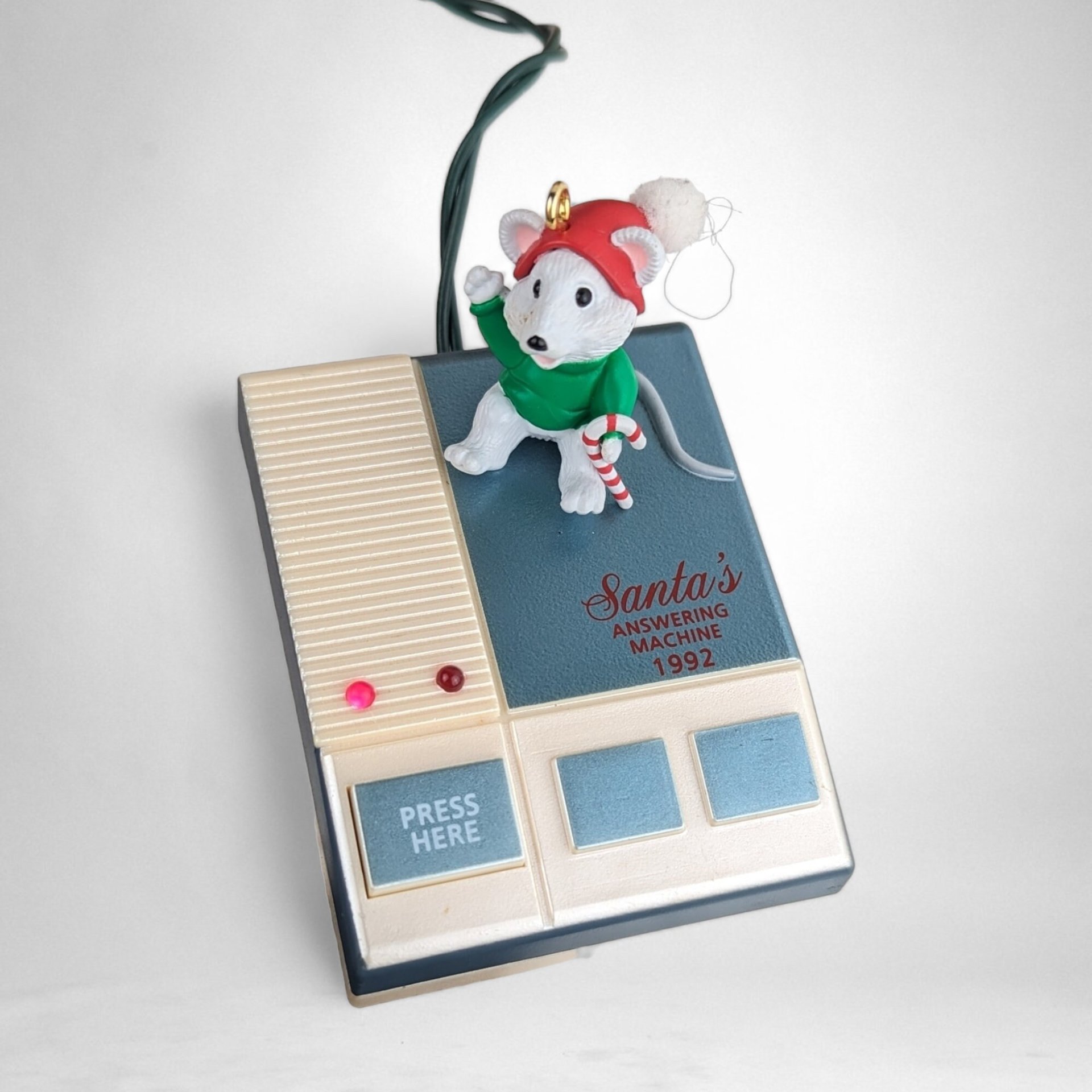 Vintage 1992 Santa's Answering Machine Ornament - A Nostalgic Holiday Keepsake!