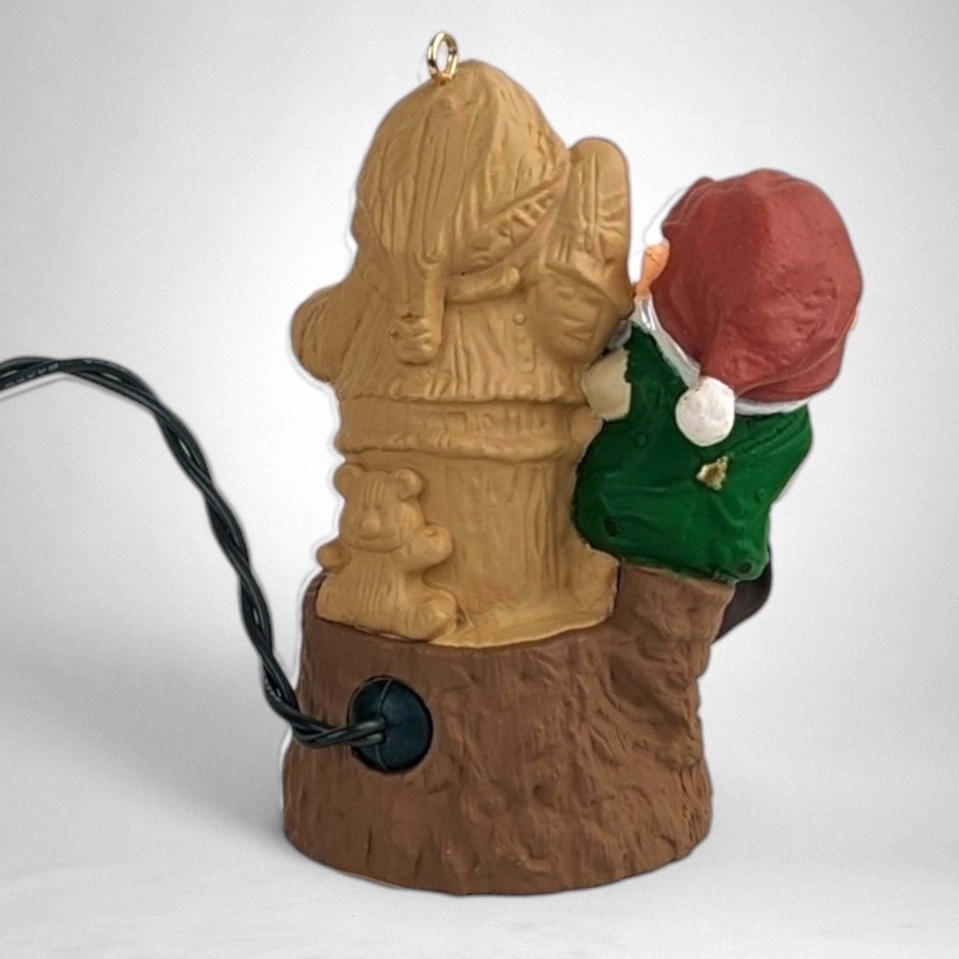 1990 Hallmark Elfin Whittler Light and Motion Ornament - Enchanting Holiday Animation