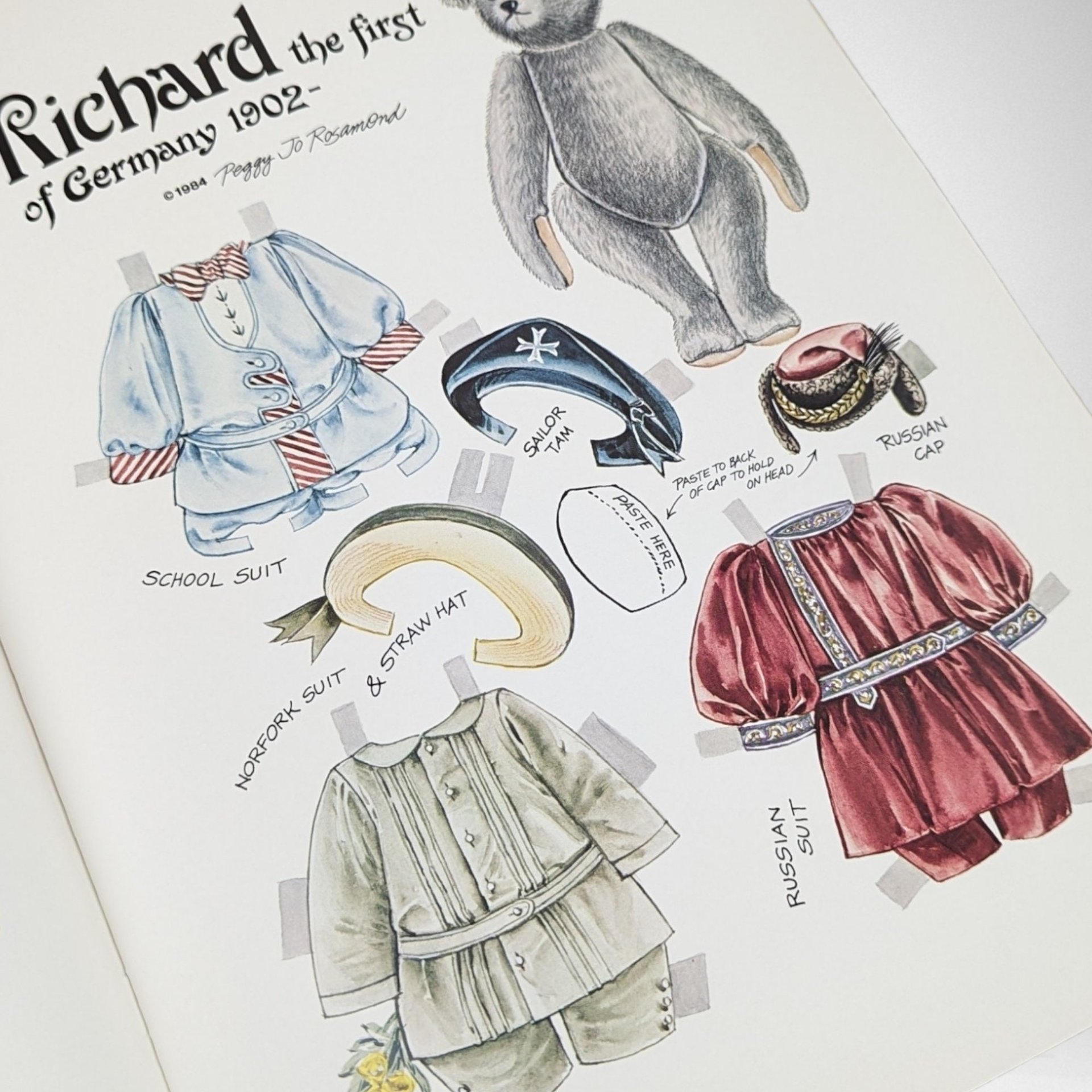 1984 The Teddy Bear and Friends Paper Doll Fantasy Book by Peggy Jo Rosamond 