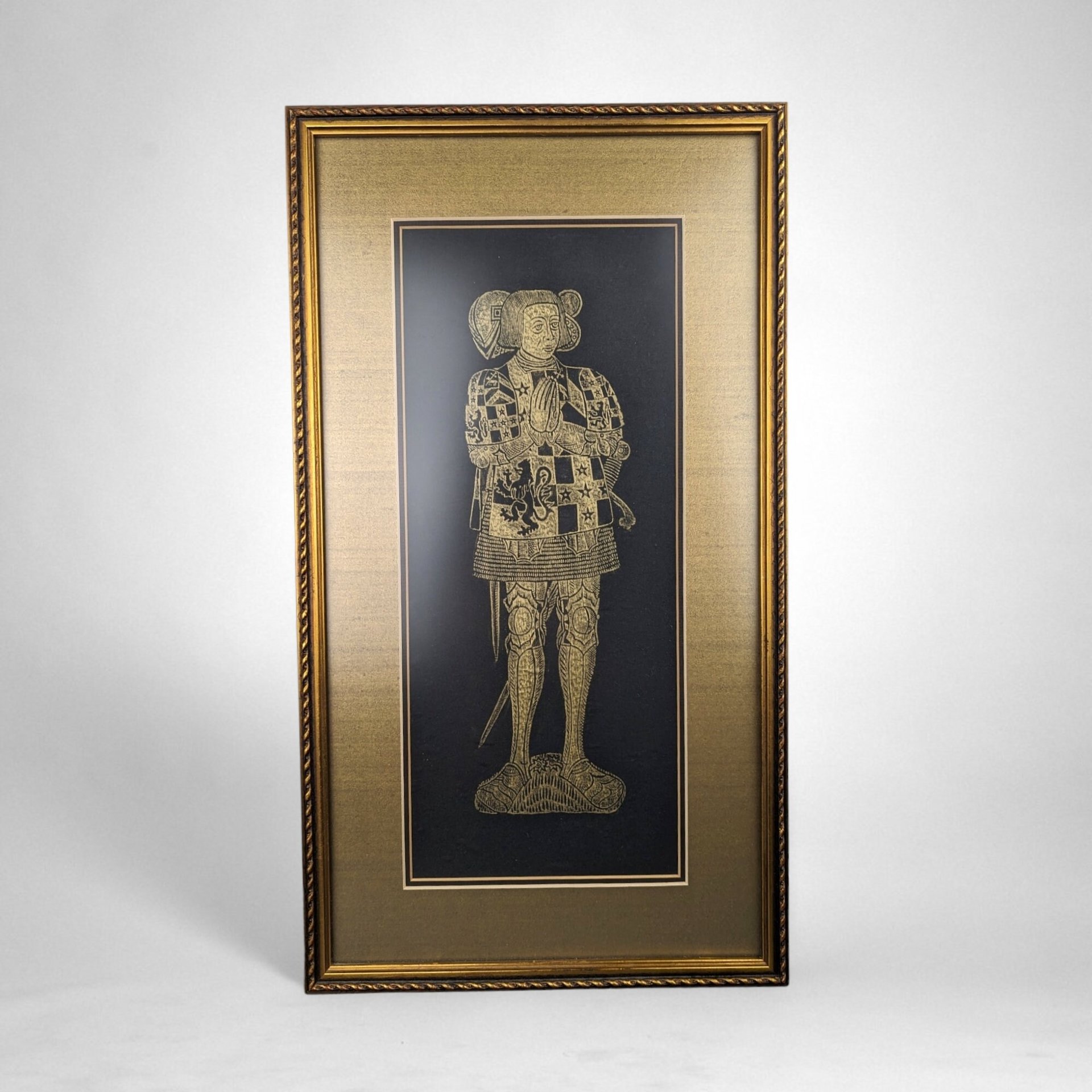 Framed Brass Rubbings: Sir Ralph Verney and Lady Elizabeth Verney - 19 1/4 x 10 1/2"