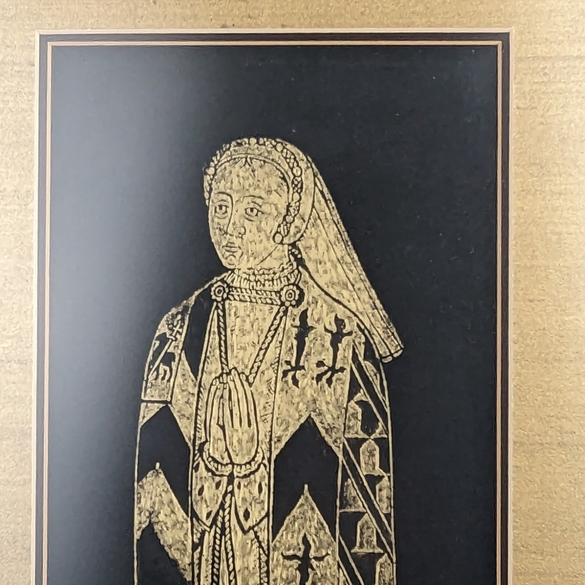 Framed Brass Rubbings: Sir Ralph Verney and Lady Elizabeth Verney - 19 1/4 x 10 1/2"