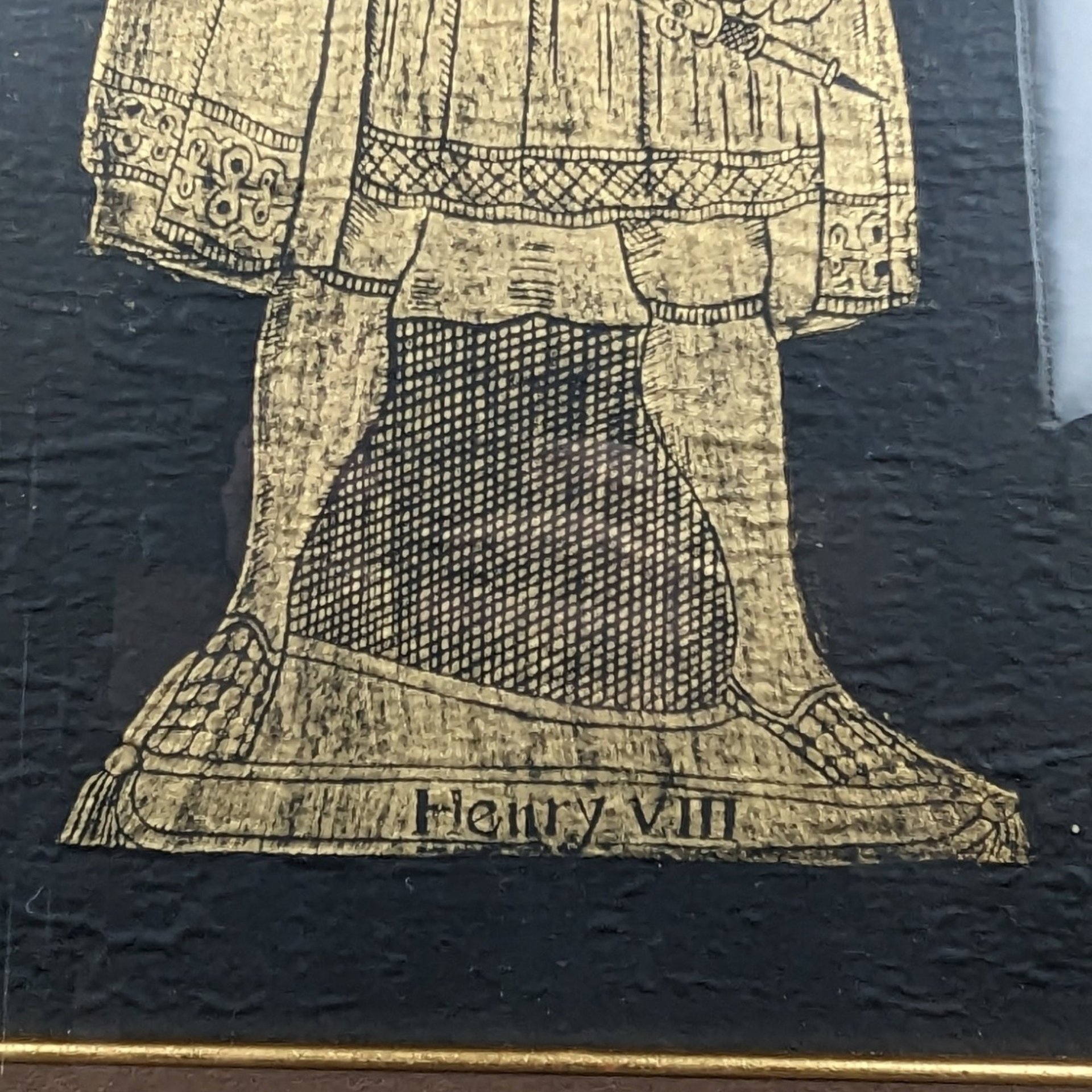 Regal Elegance: Vintage Framed Brass Rubbing of Henry VII