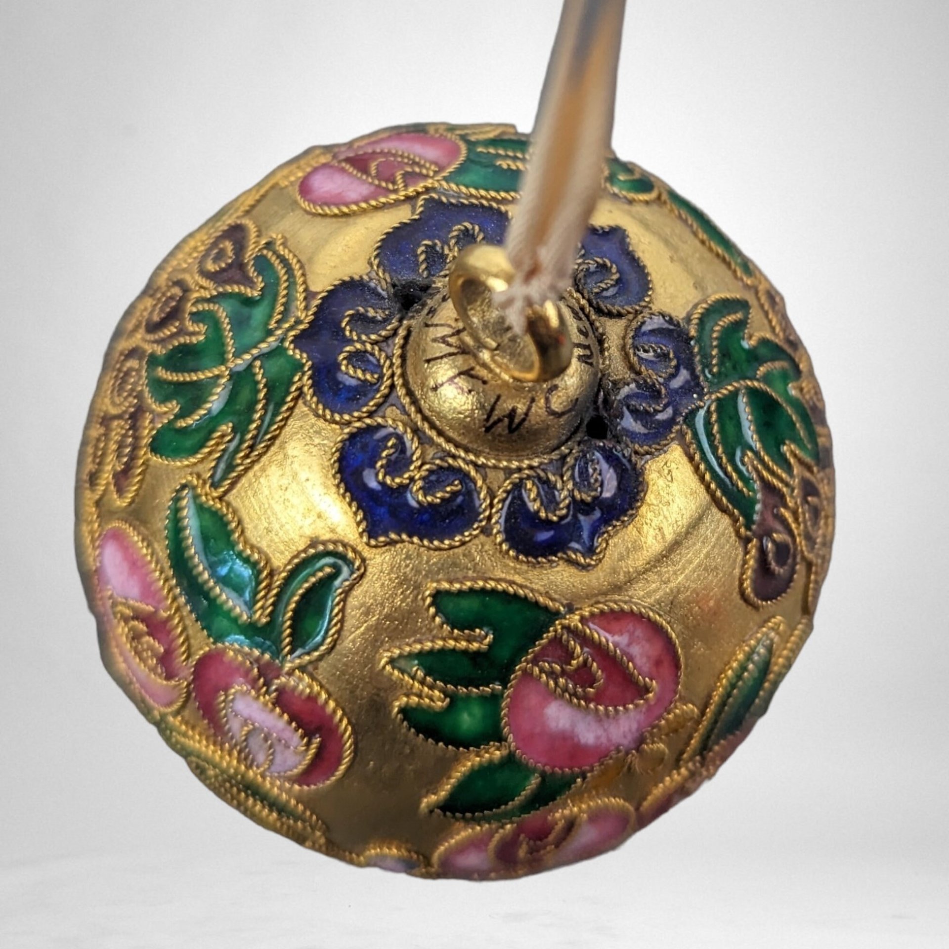 Vintage Cloisonné Christmas Tree Ornament: Floral Elegance