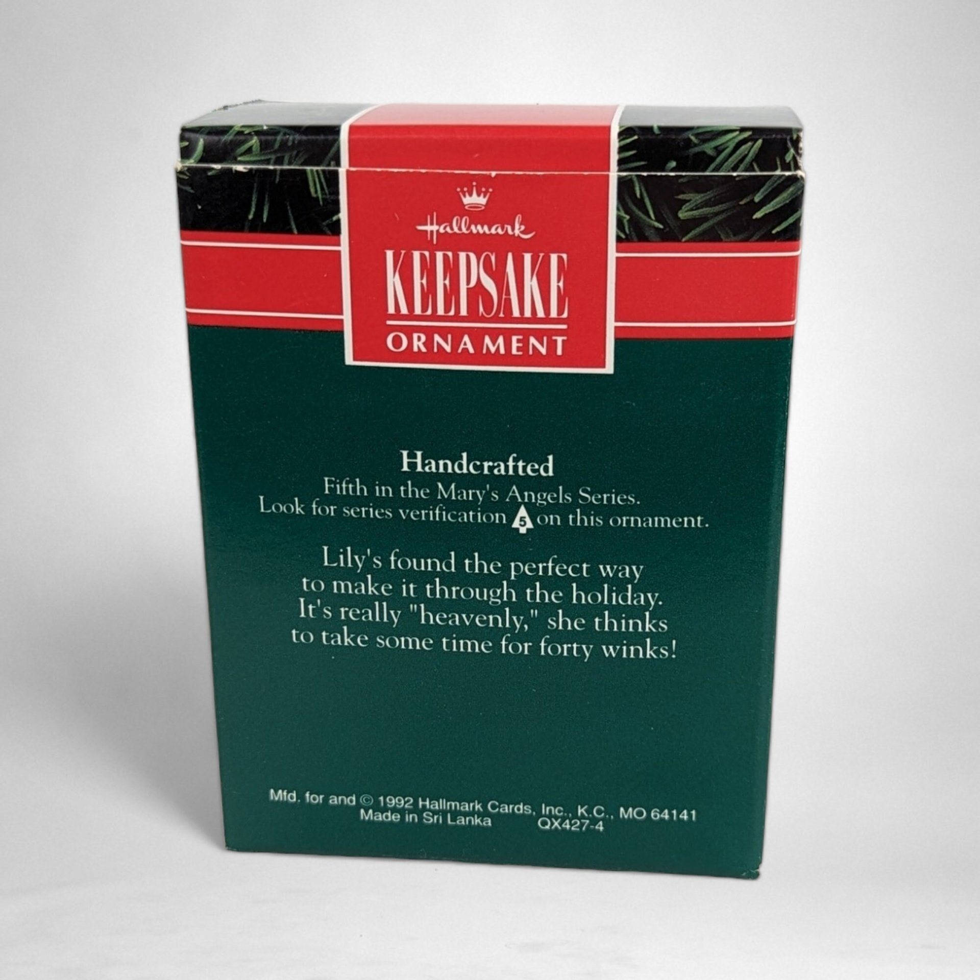 1992 Hallmark Mary's Angels Lily Ornament - Vintage Christmas Collectible