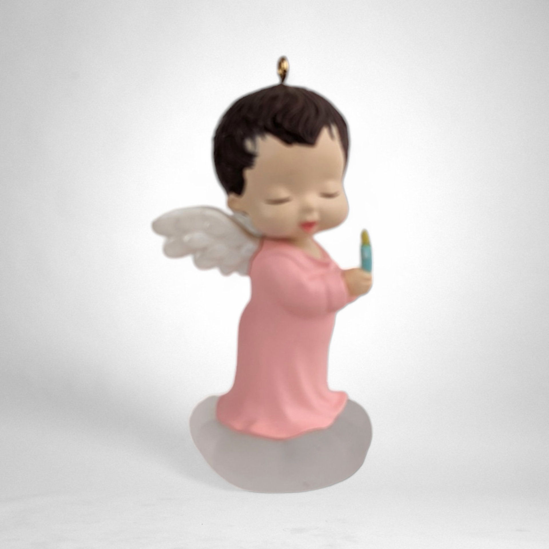 1990 Hallmark Mary's Angels Rosebud Ornament - Vintage Christmas Collectible