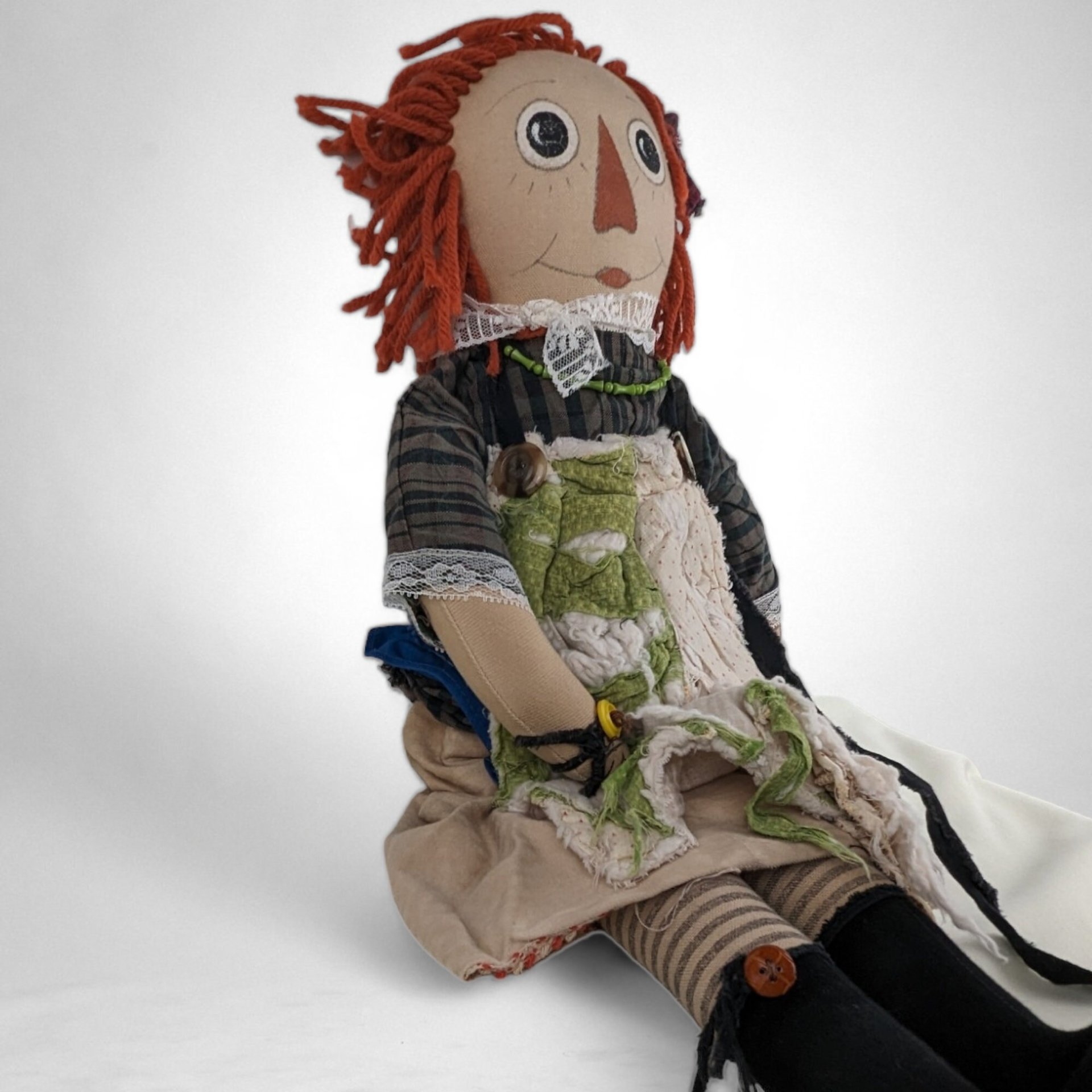 Vintage 23" Extra Raggedy Country Folk Art Raggedy Ann Doll