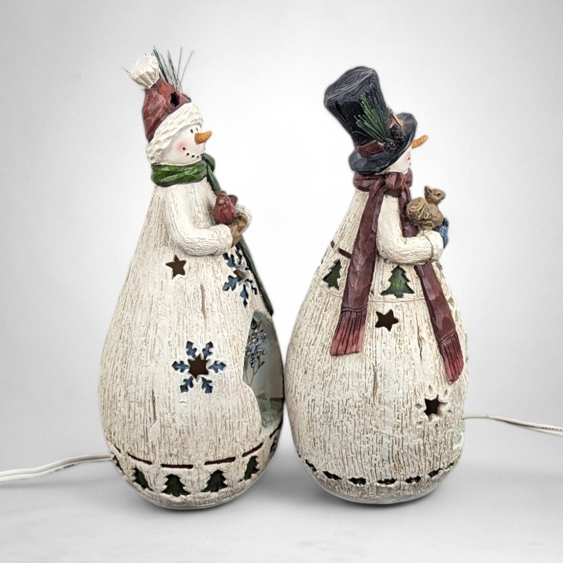 Whimsical Snowman Nightlight Lamps - Set of 2: Add a Cozy Glow to Your Winter Decor!