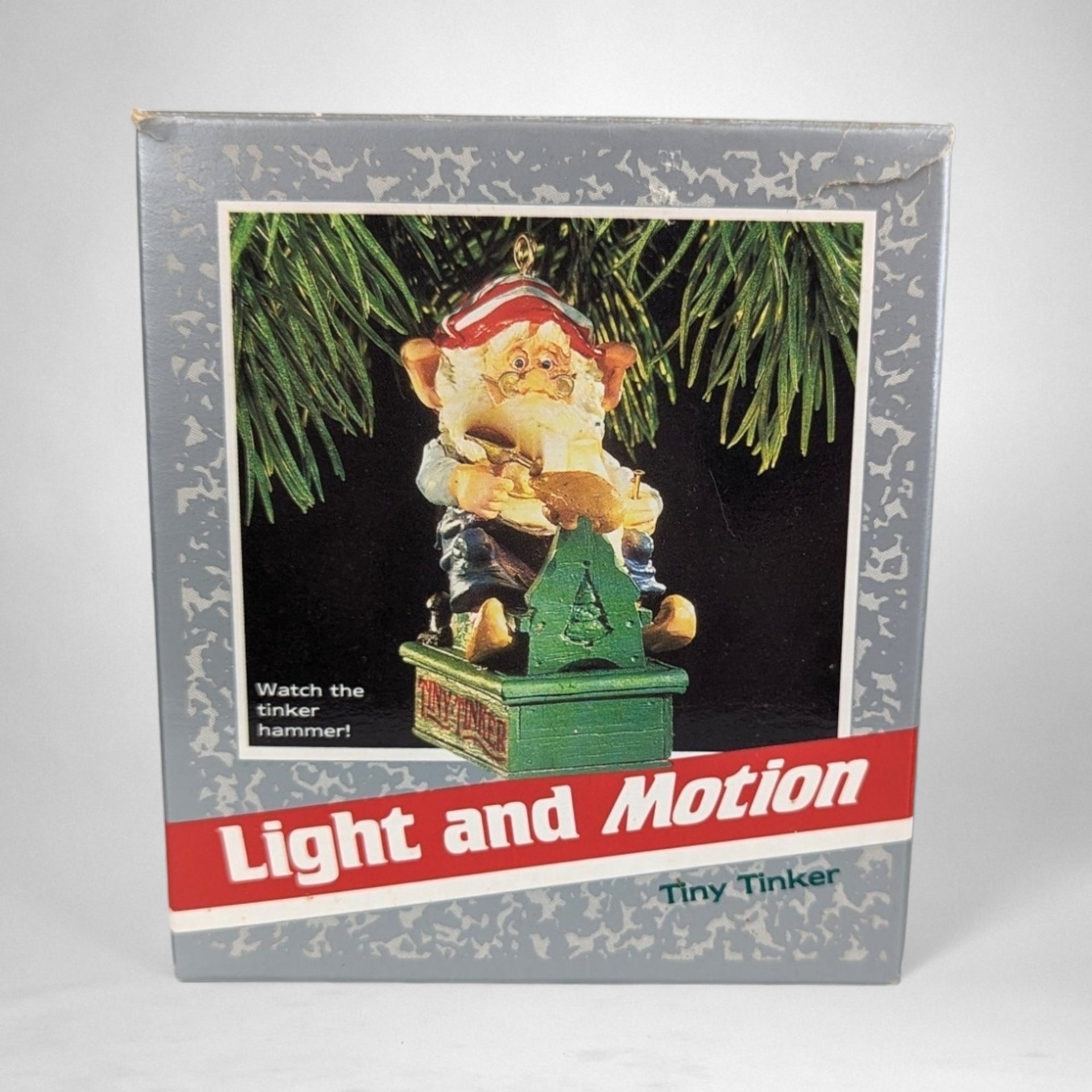 Charming 1989 Hallmark Tiny Tinker Light and Motion Ornament - Vintage Holiday Collectible