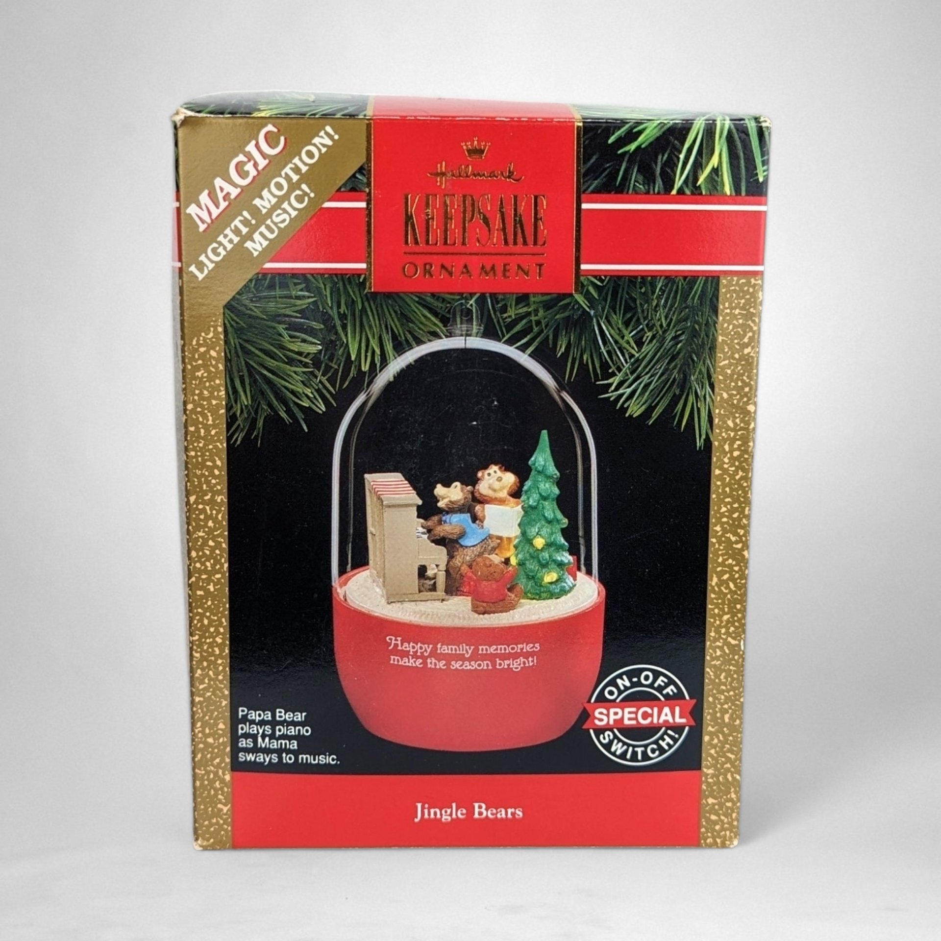 1991 Hallmark Jingle Bears Light, Motion, and Sound Ornament - A Holiday Symphony