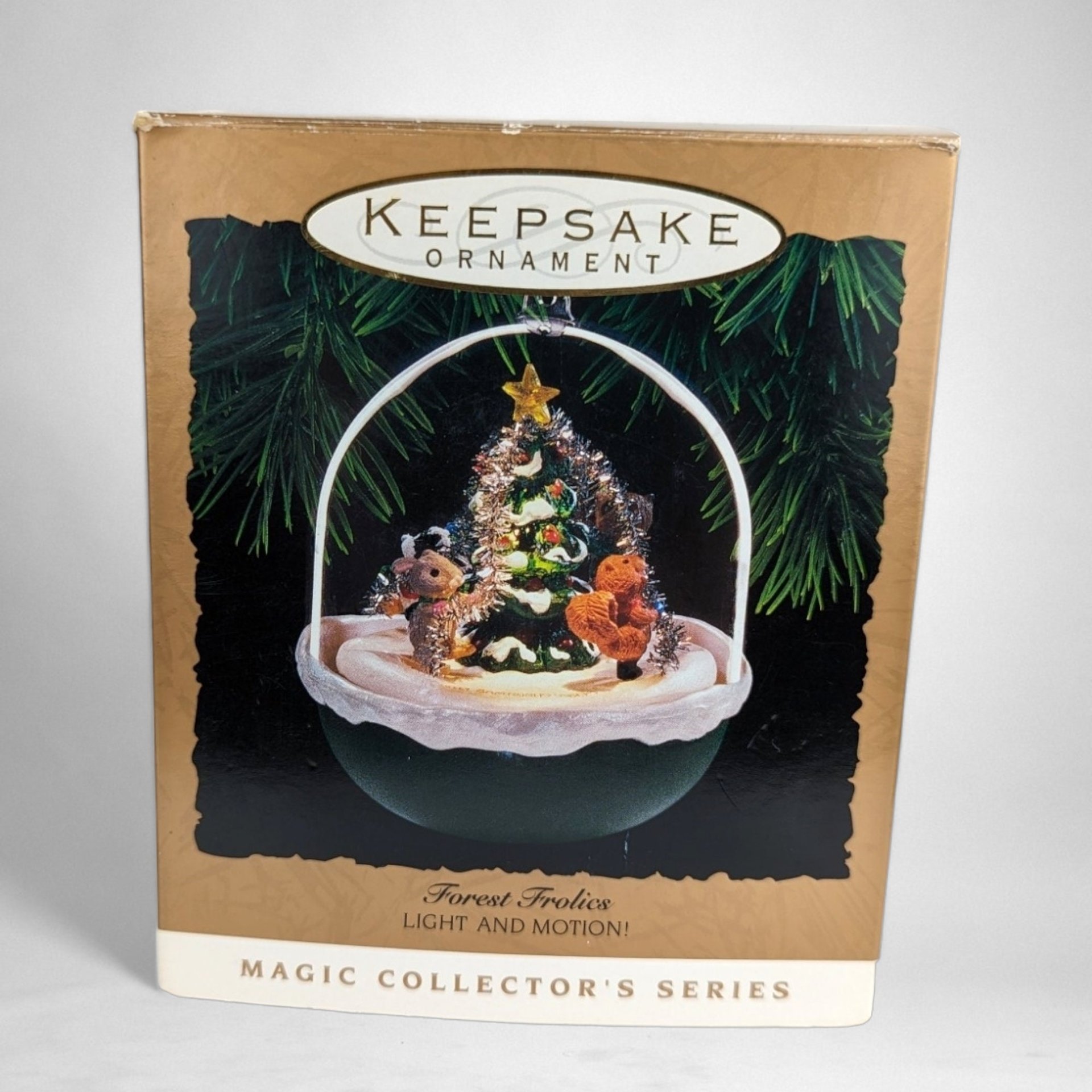 1993 Hallmark Forest Frolics Light and Motion Ornament - Enchanted Woodland Delight