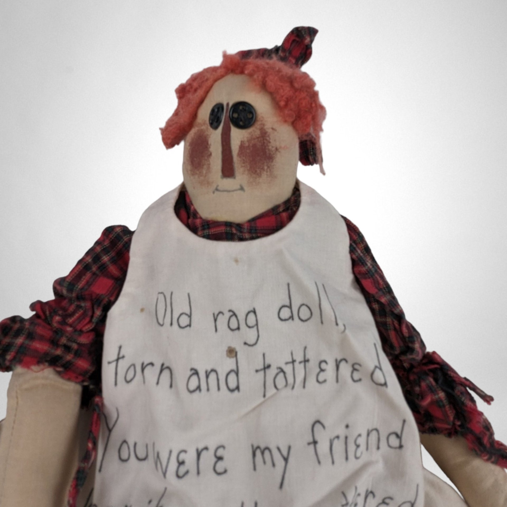 Handmade Vintage 18" Rag Doll - Timeless Collectible Toy