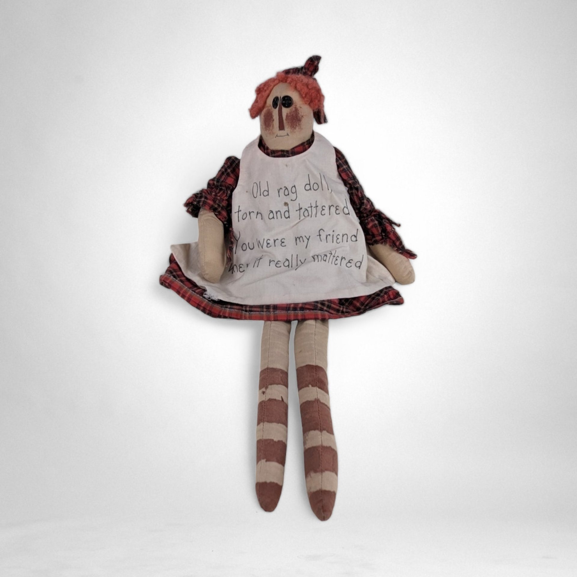 Handmade Vintage 18" Rag Doll - Timeless Collectible Toy