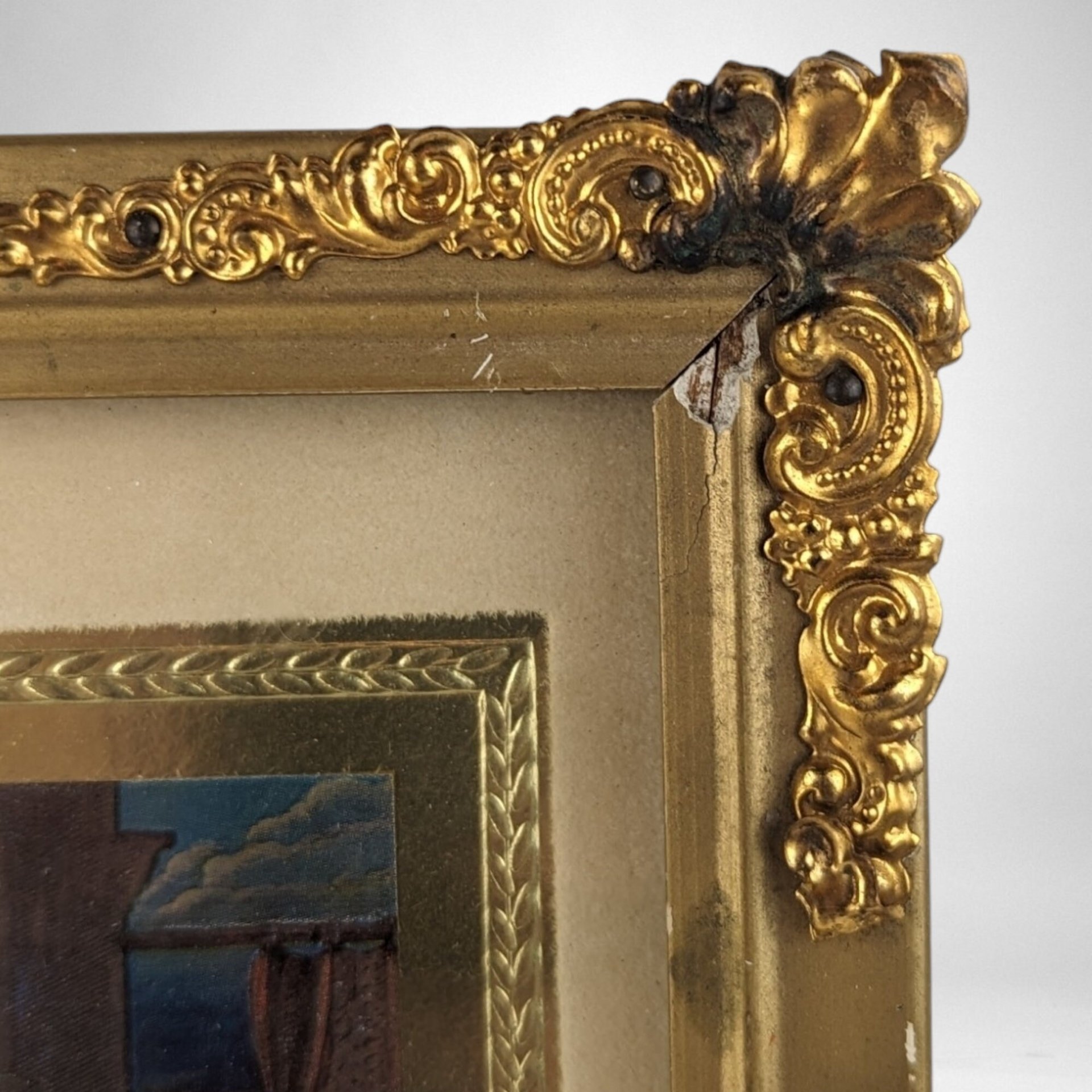 Vintage Madonna of the Grapes 8 x 6" Foil Print in Frame