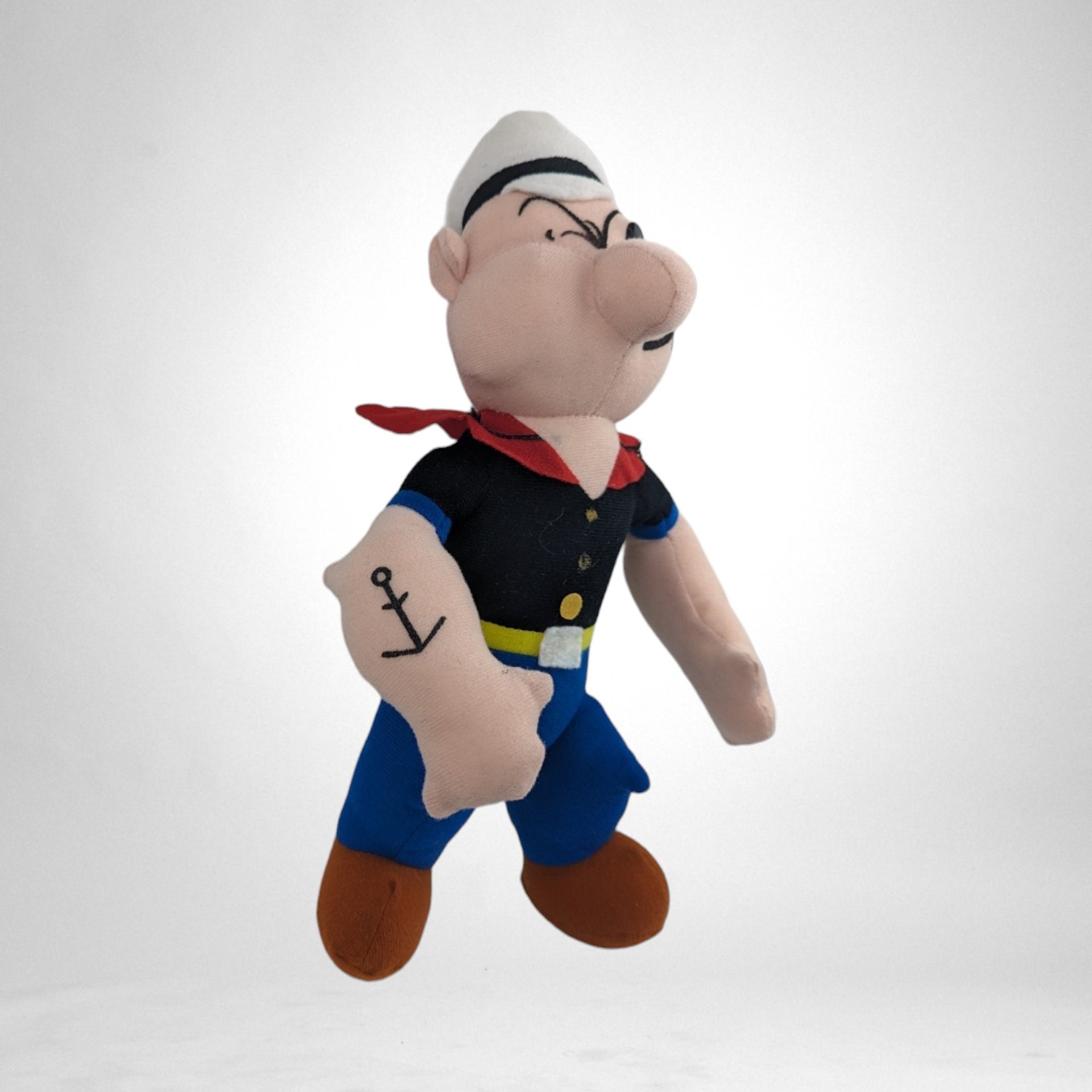 Vintage Popeye Plush Doll - Nostalgic Collectible, Missing 2 Felt Buttons