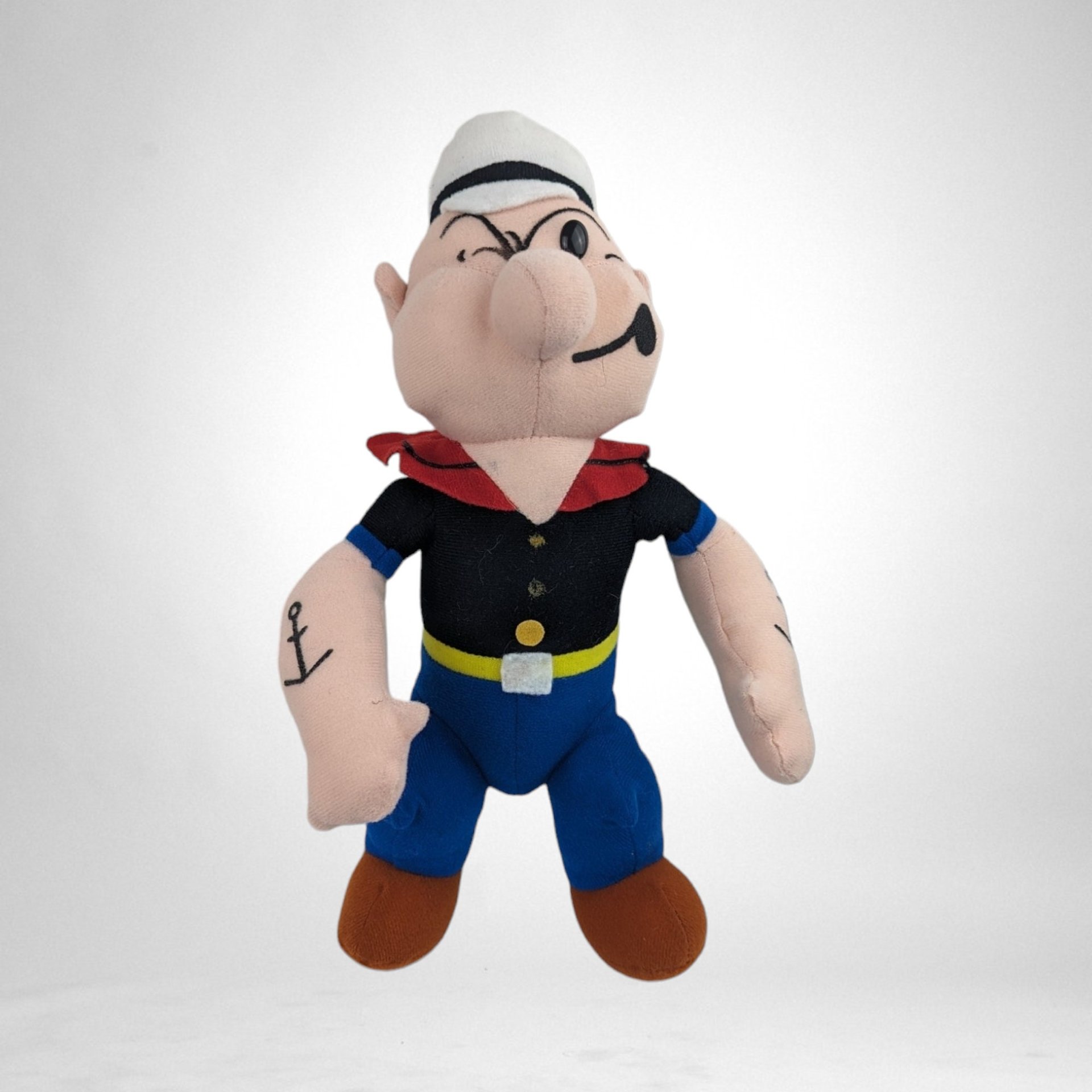 Vintage Popeye Plush Doll - Nostalgic Collectible, Missing 2 Felt Buttons