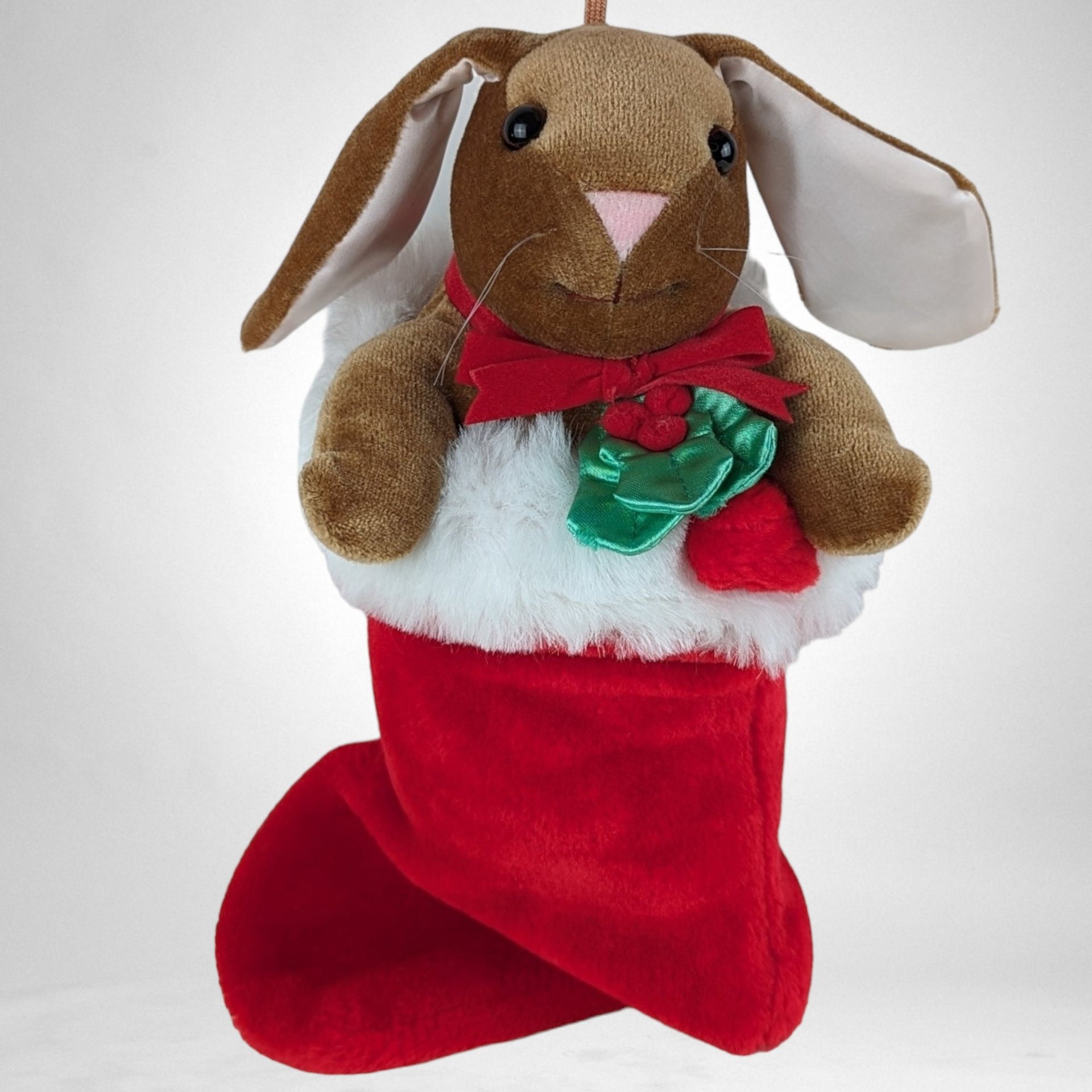 Vintage Rabbit Ear Velveteen Rabbit Stocking Decor: Timeless Holiday Charm