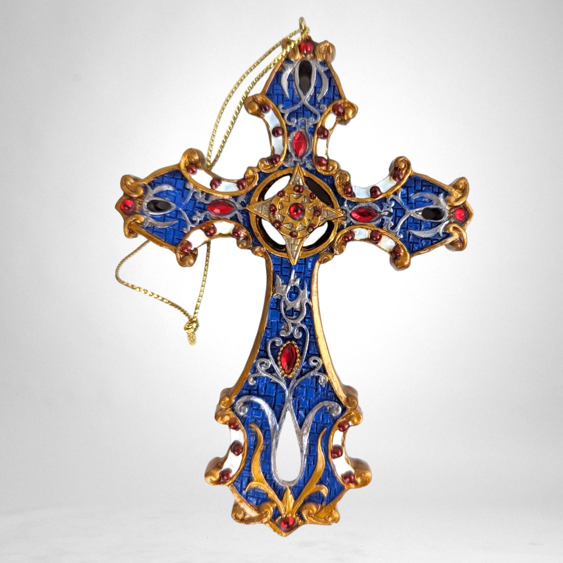 Set of 6 Vintage Cross Ornaments - Timeless Religious Decor