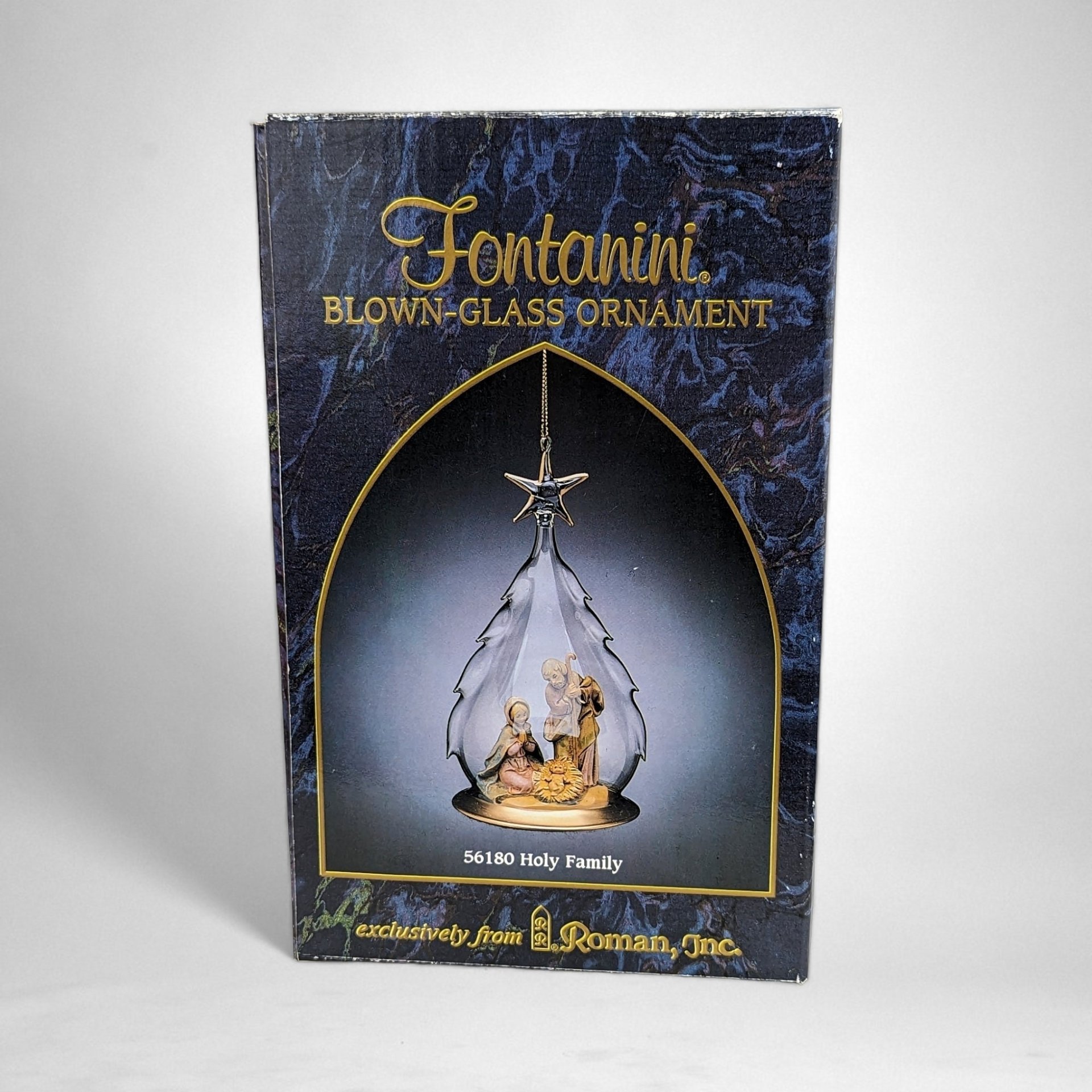 Vintage Roman Fontanini Holy Family Large Glass Ornament - Timeless Holiday Decor