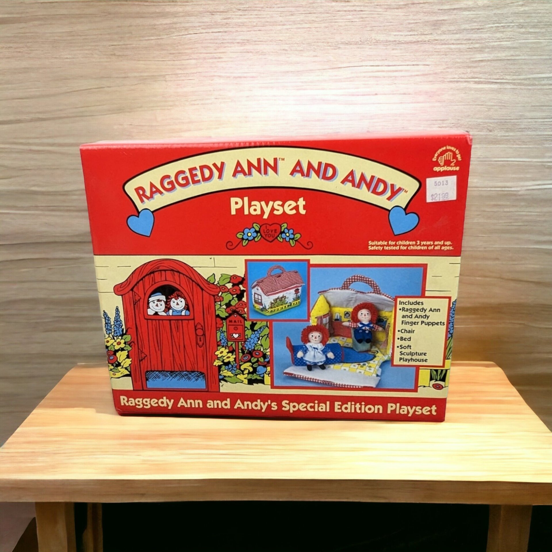 Vintage Raggedy Ann and Andy Soft Playset with Finger Puppets - Classic Toy Set