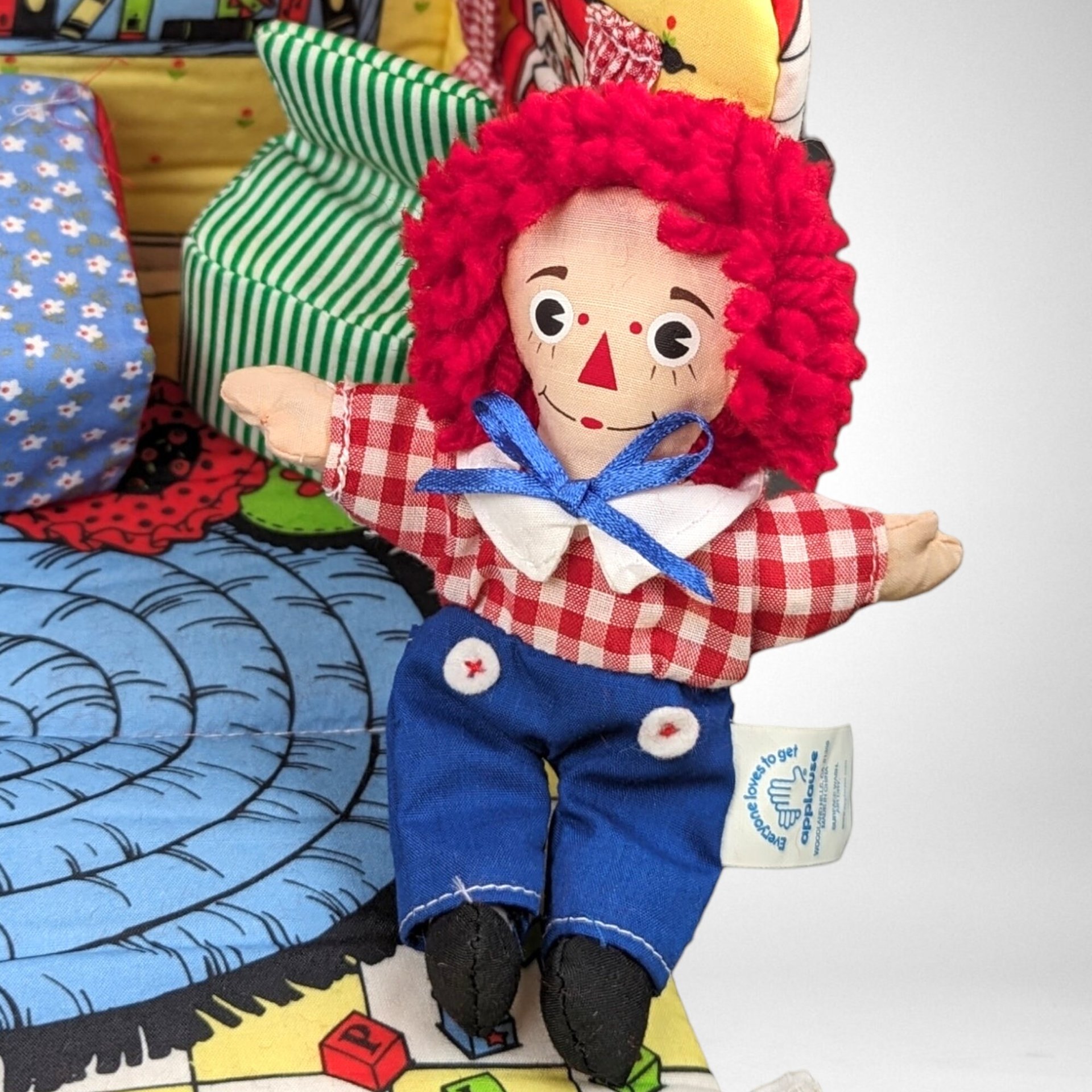Vintage Raggedy Ann and Andy Soft Playset with Finger Puppets - Classic Toy Set