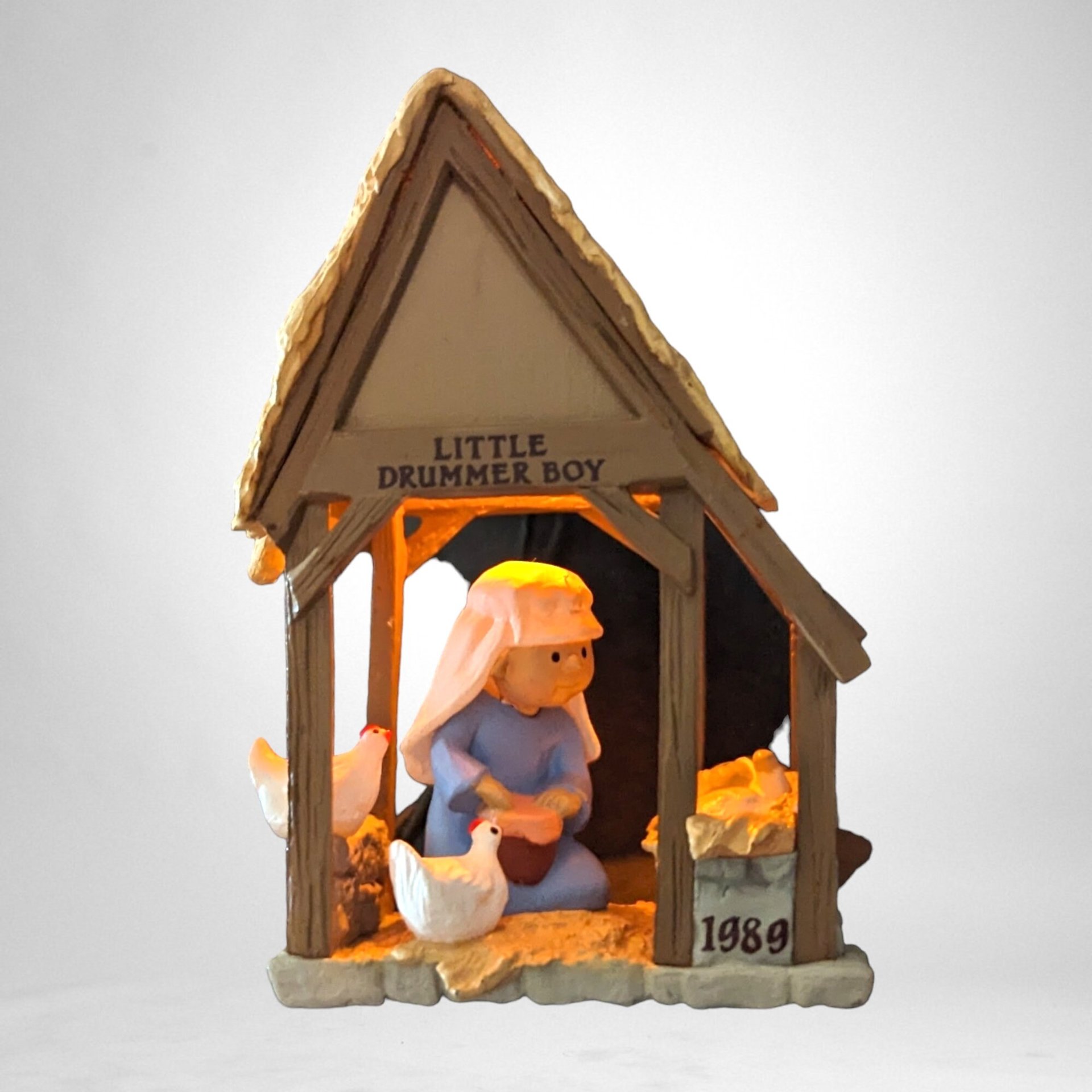 1989 Hallmark Little Drummer Boy Light Up Ornament - Vintage Christmas Collectible