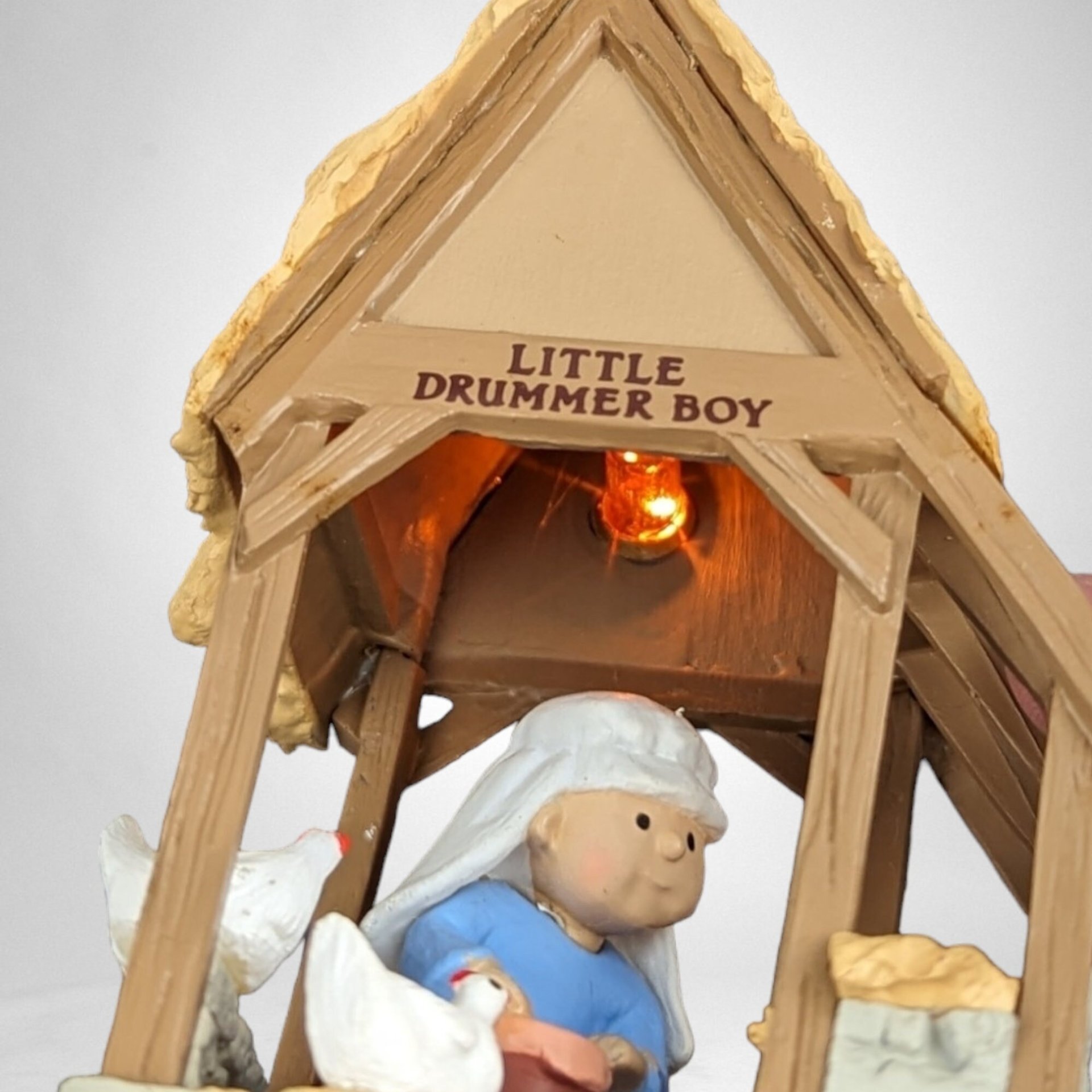 1989 Hallmark Little Drummer Boy Light Up Ornament - Vintage Christmas Collectible