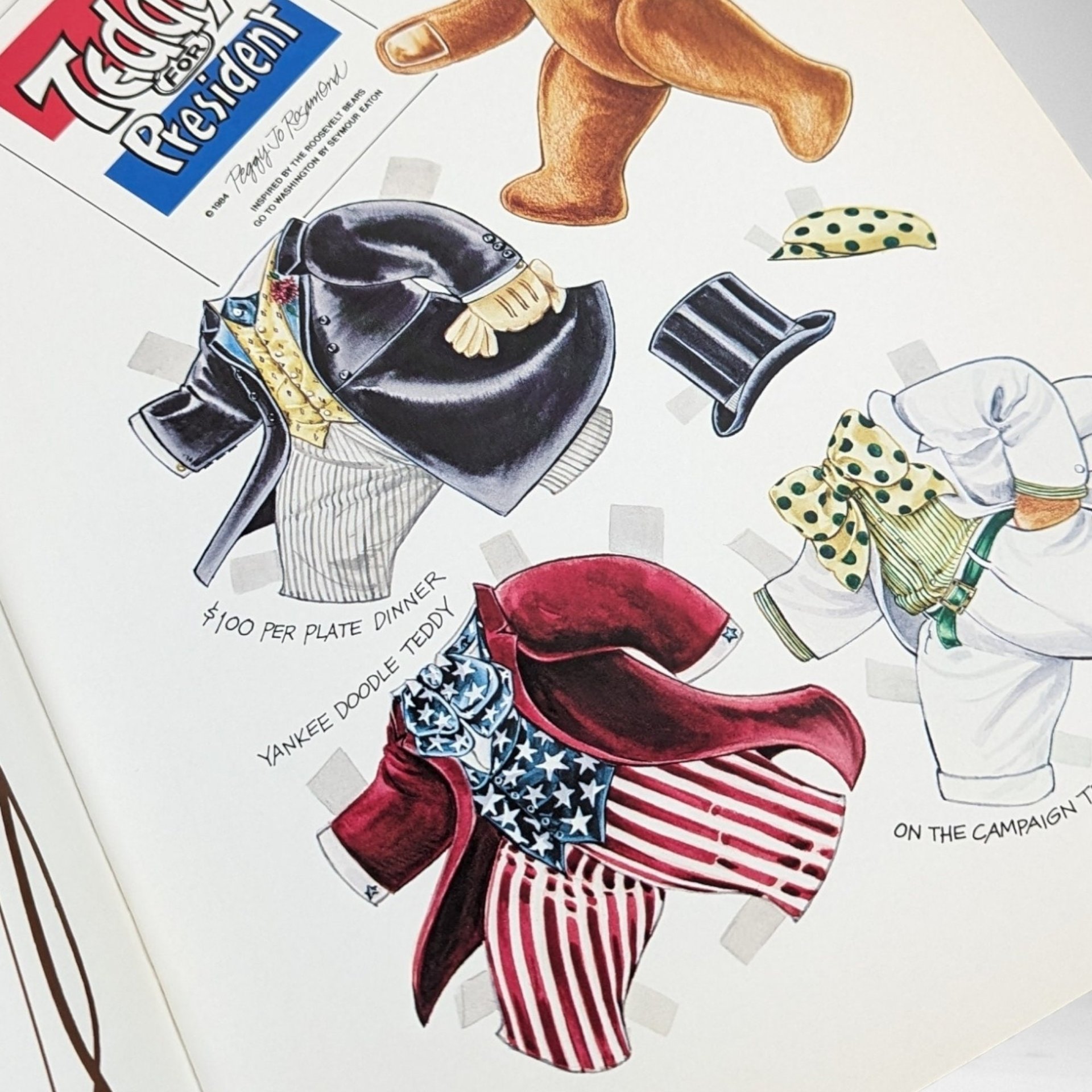 1984 The Teddy Bear and Friends Paper Doll Fantasy Book by Peggy Jo Rosamond 