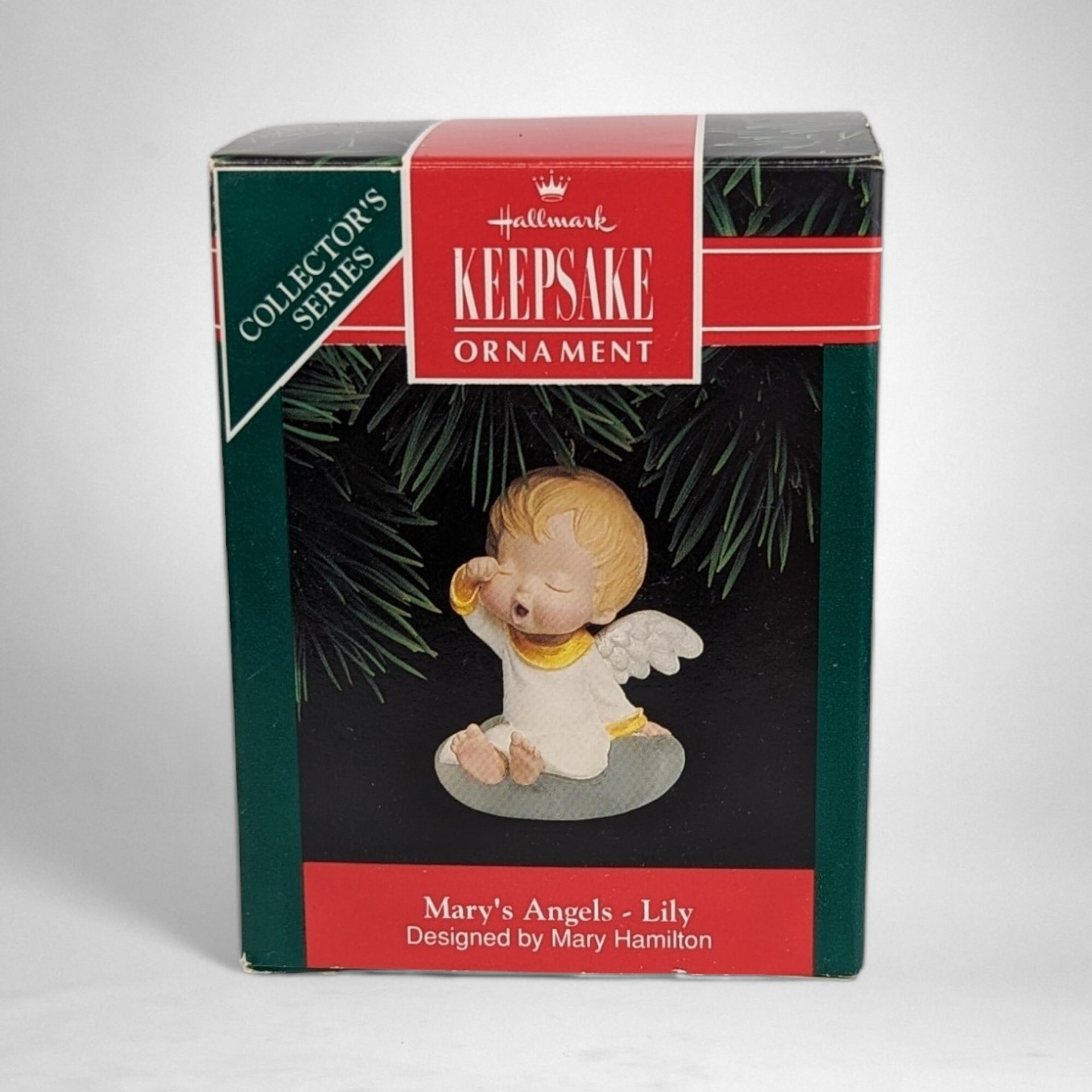 1992 Hallmark Mary's Angels Lily Ornament - Vintage Christmas Collectible