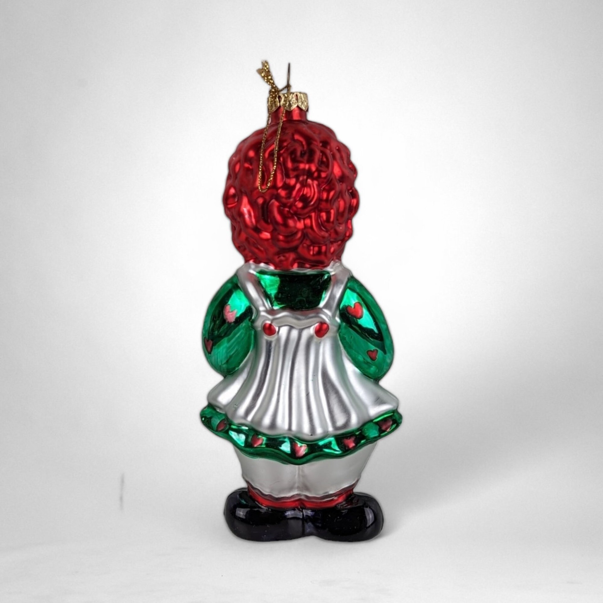 Charming Vintage Raggedy Ann Glass Ornament - Nostalgic Holiday Decor