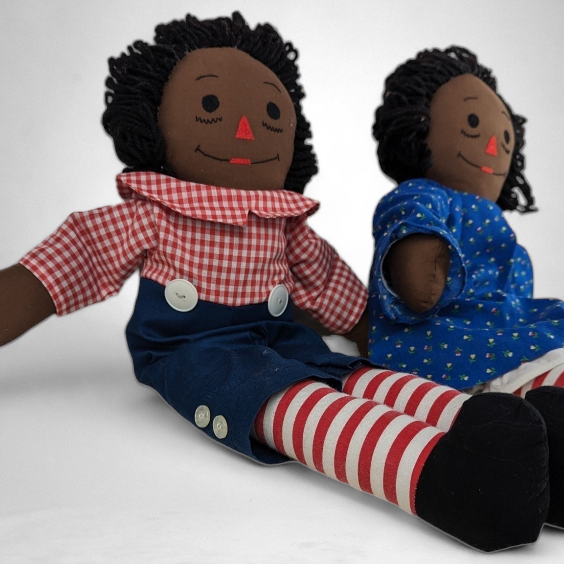 Vintage 20" Raggedy Ann and Andy Cloth Doll Pair