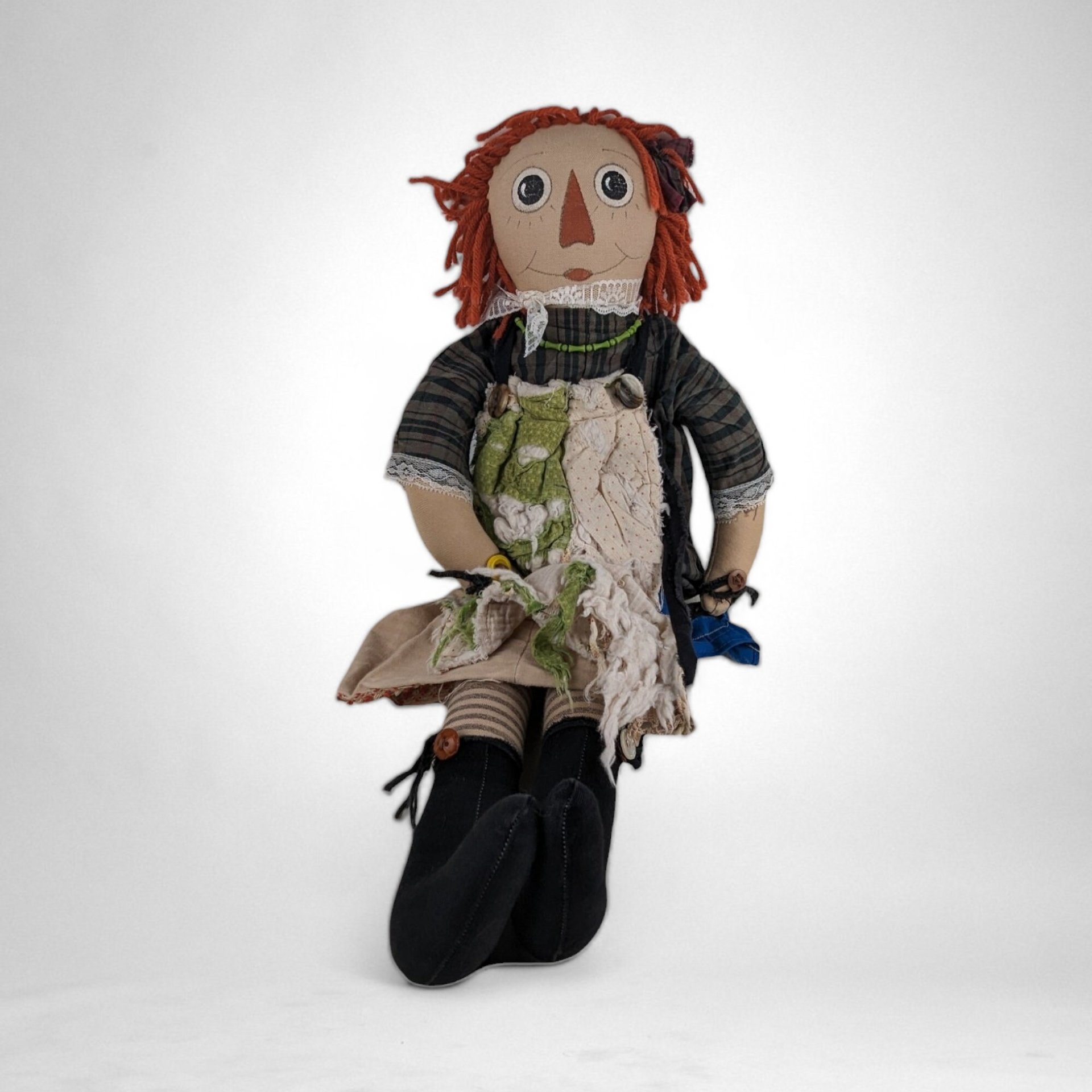 Vintage 23" Extra Raggedy Country Folk Art Raggedy Ann Doll