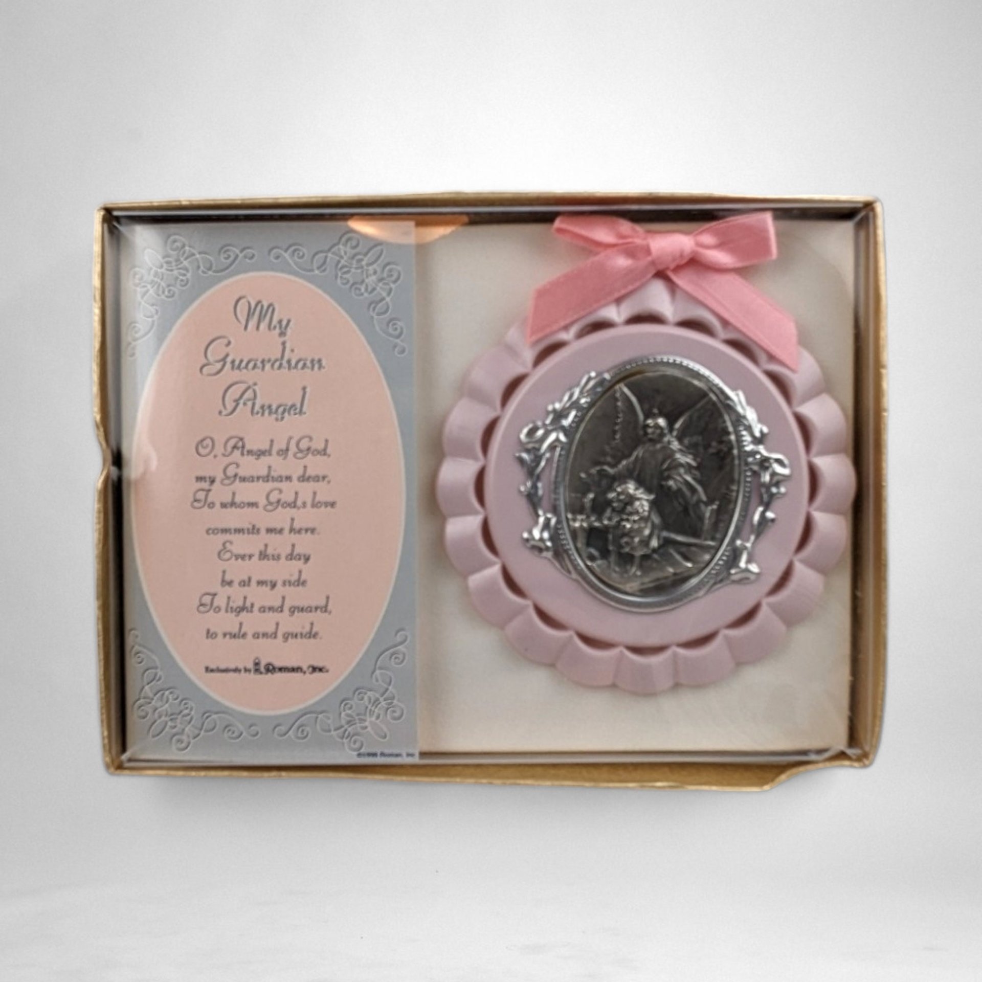 Heavenly Sentiments: 1999 Roman Guardian Angel Ornament with Prayer