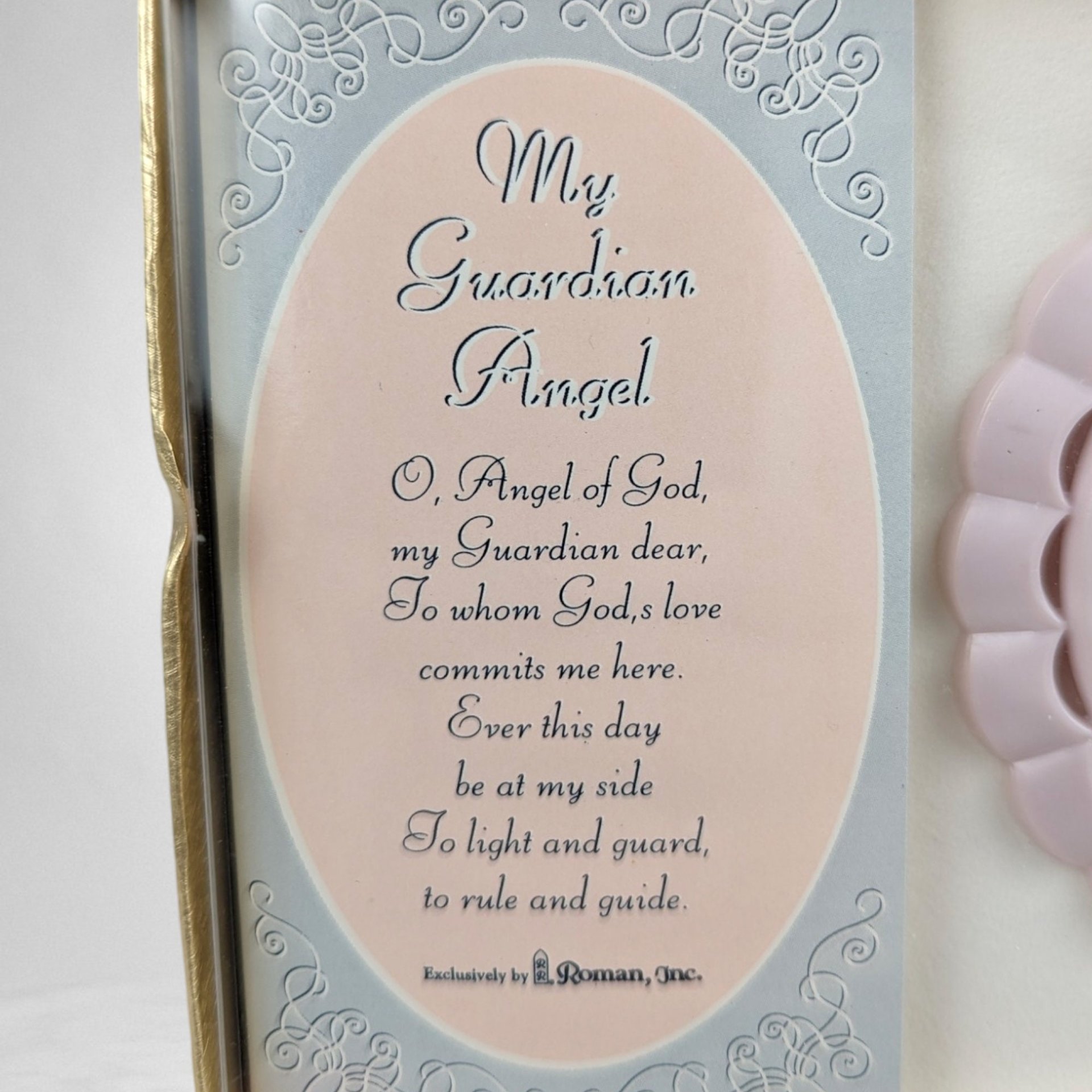 Heavenly Sentiments: 1999 Roman Guardian Angel Ornament with Prayer