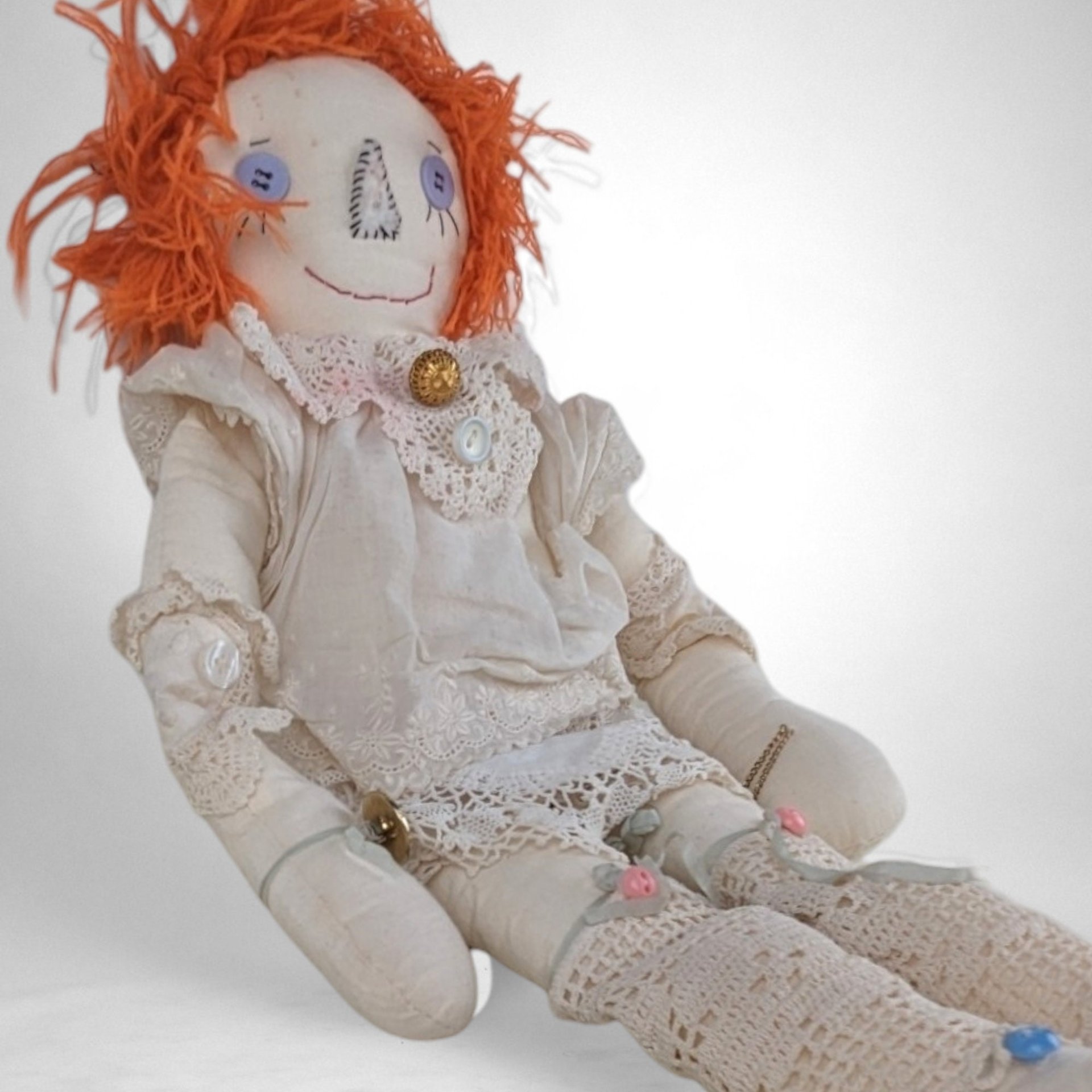 Handmade 17" Lacy Raggedy Ann Doll