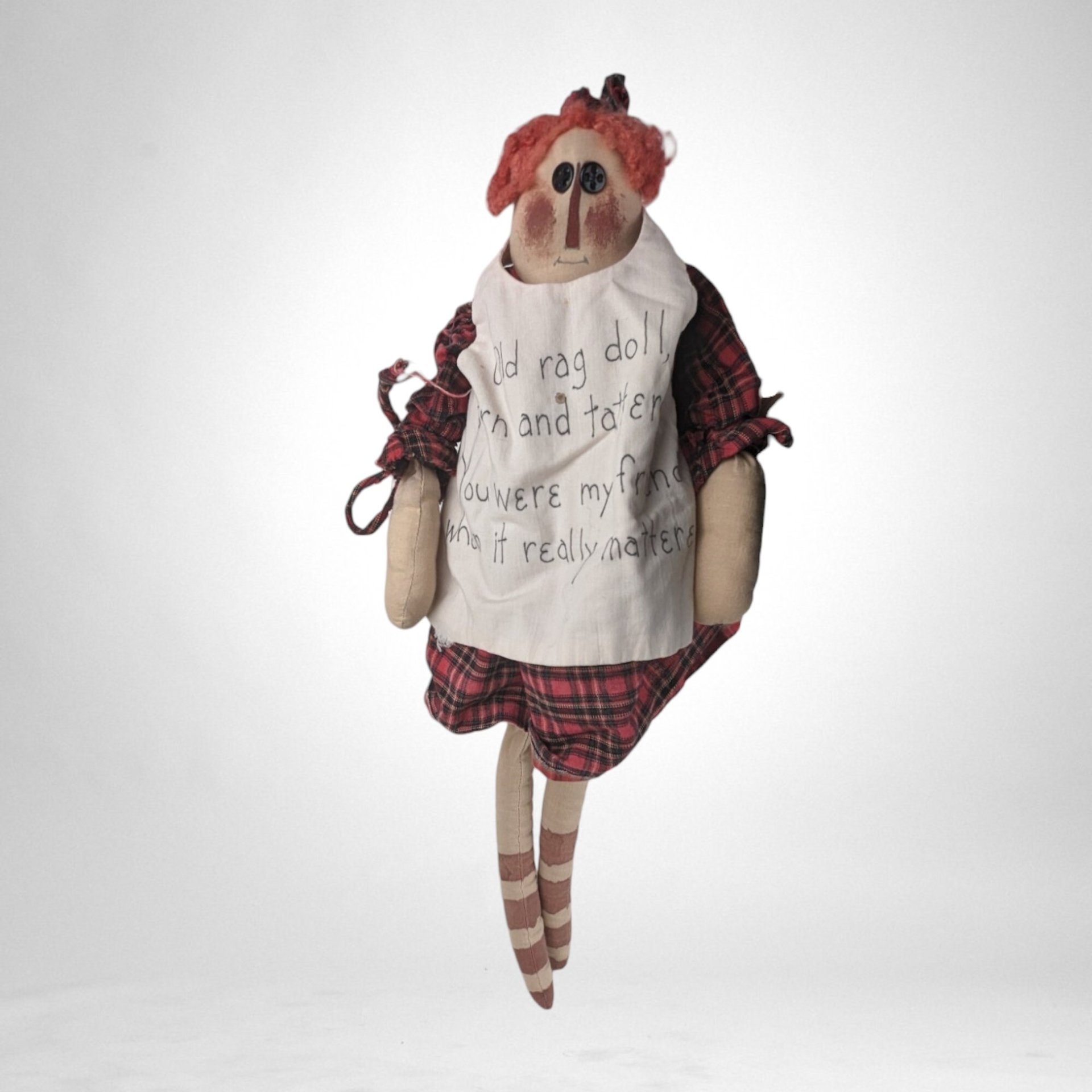 Handmade Vintage 18" Rag Doll - Timeless Collectible Toy