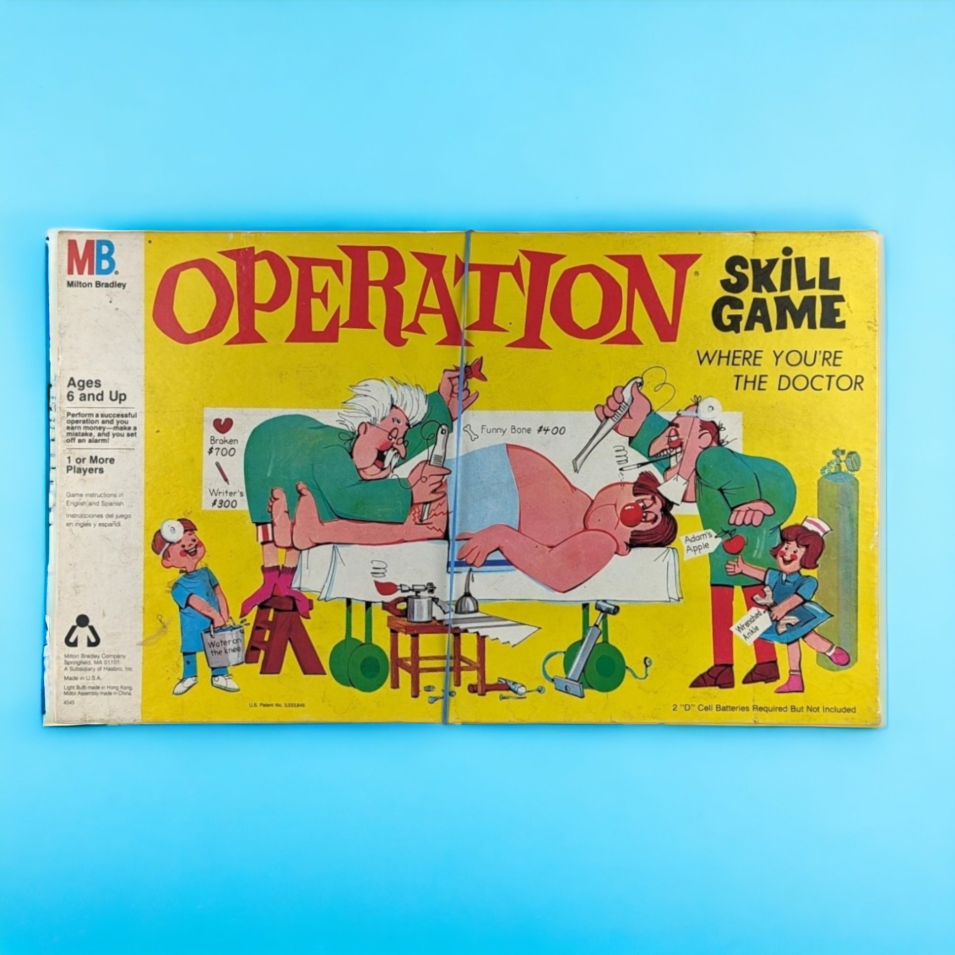 1965 Milton Bradley Operation Game with Smoking Doctor - Vintage Classic, Has Imperfections