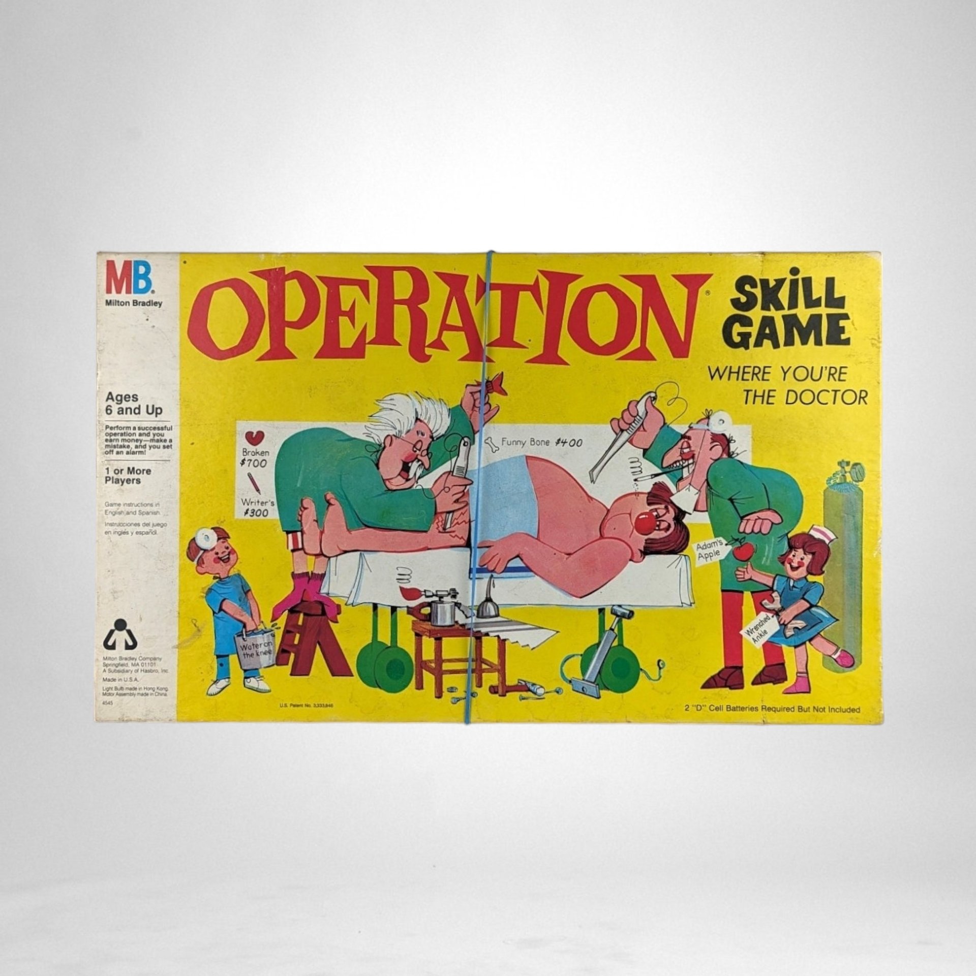 1965 Milton Bradley Operation Game with Smoking Doctor - Vintage Classic, Has Imperfections