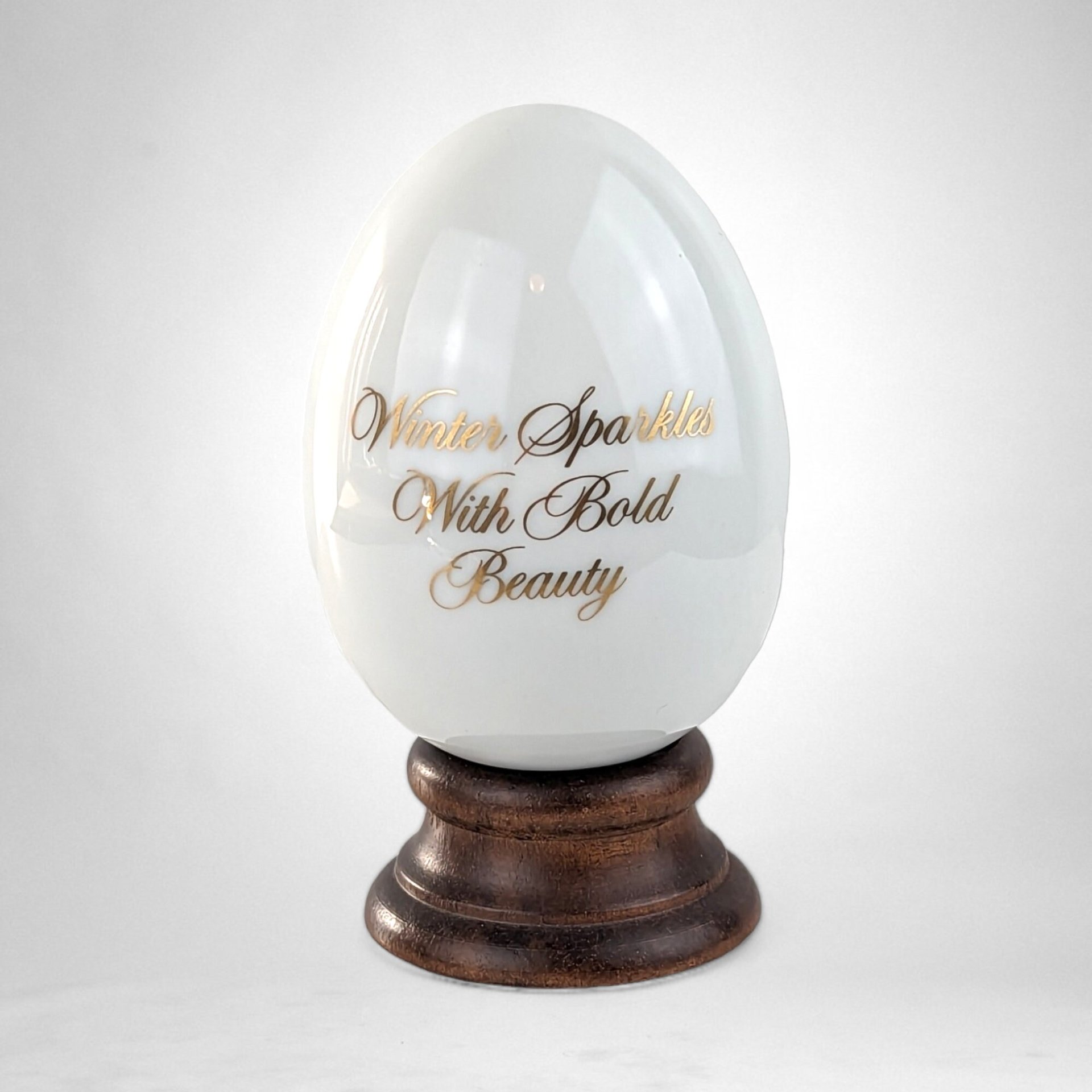 Vintage Avon Winter Sparkles Porcelain Egg