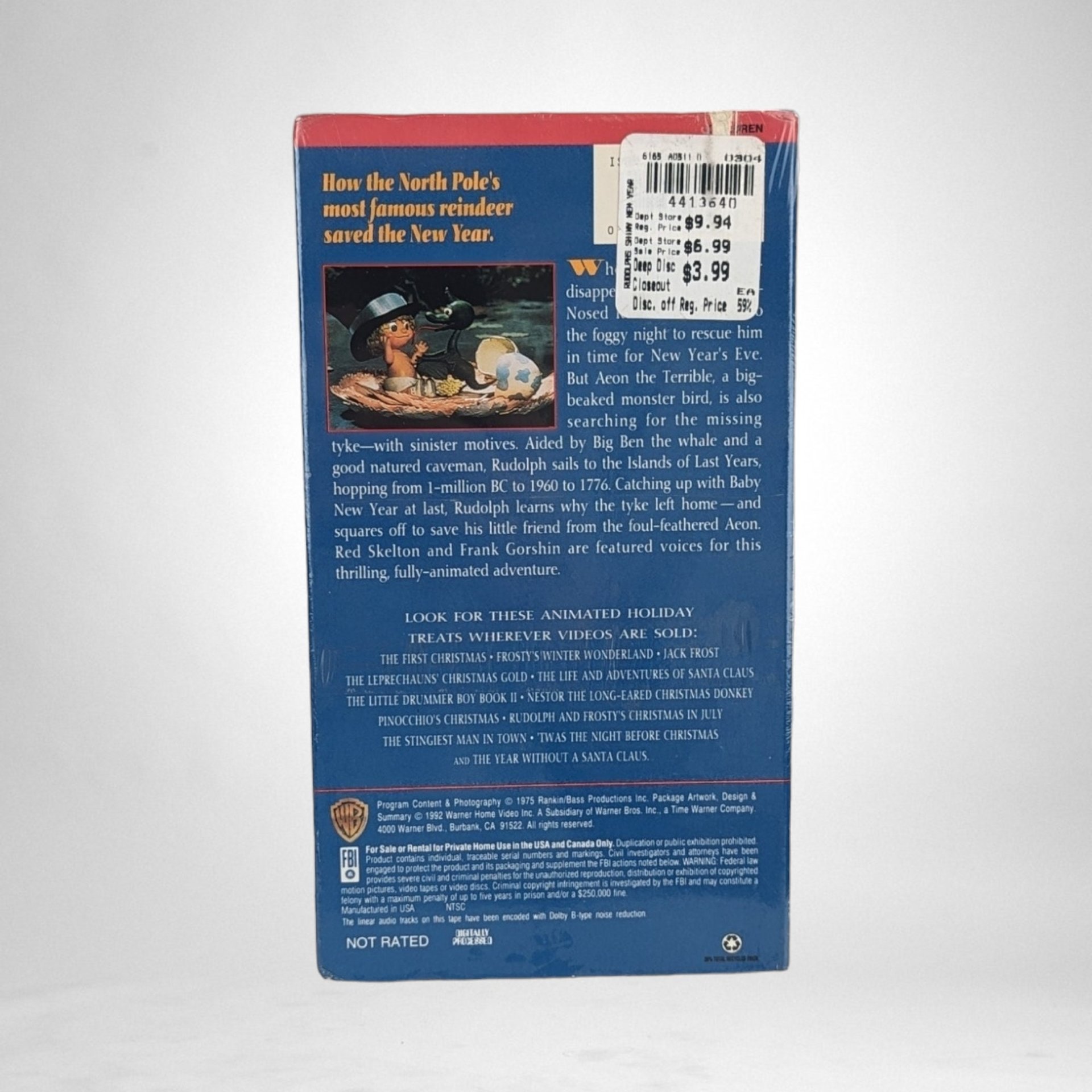 Vintage Sealed Rudolph's Shiny New Year VHS: Timeless Holiday Classic