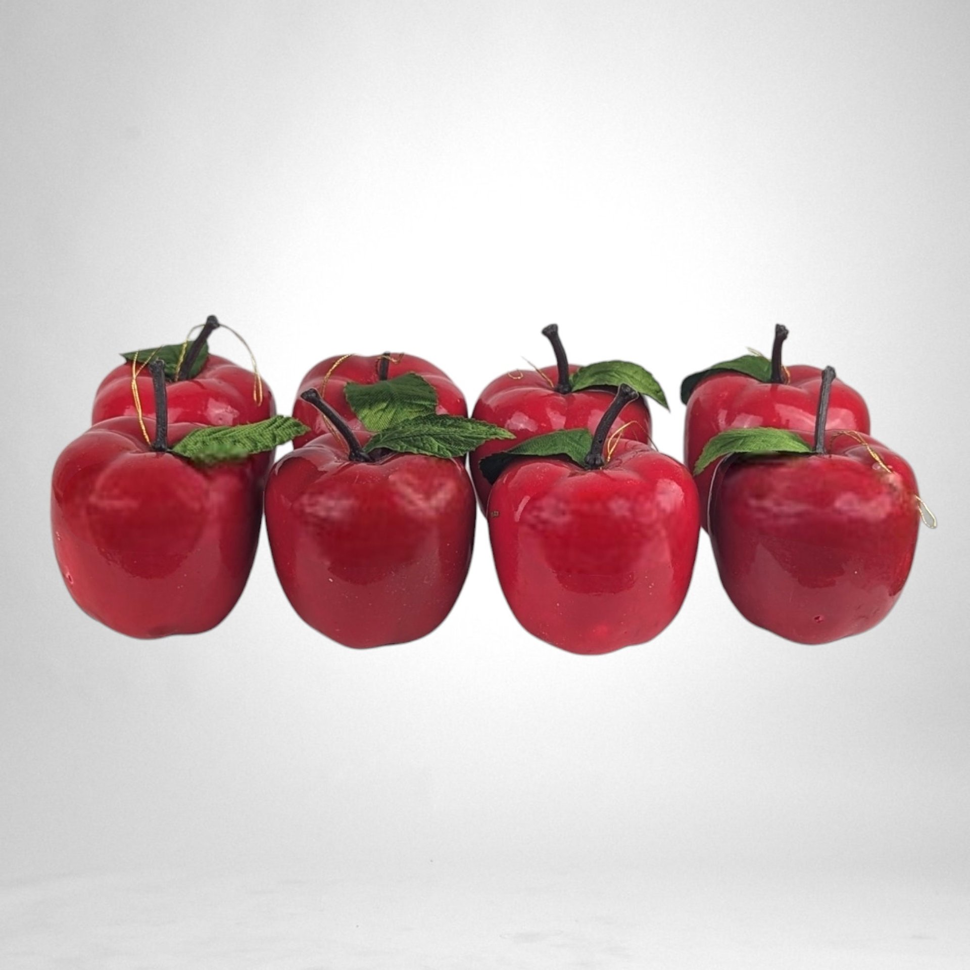 Set of 8 Vintage Apple Ornaments - Timeless Elegance for Classic Holiday Decor