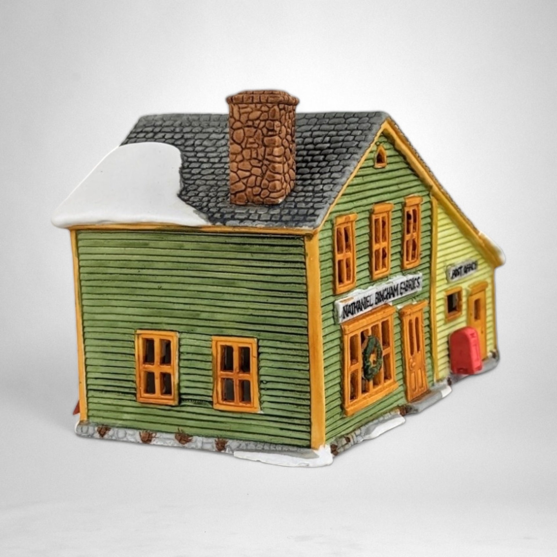1985 Dept. 56 "Nathaniel Bingham Fabrics and Post Office" - Classic New England Village Collectible
