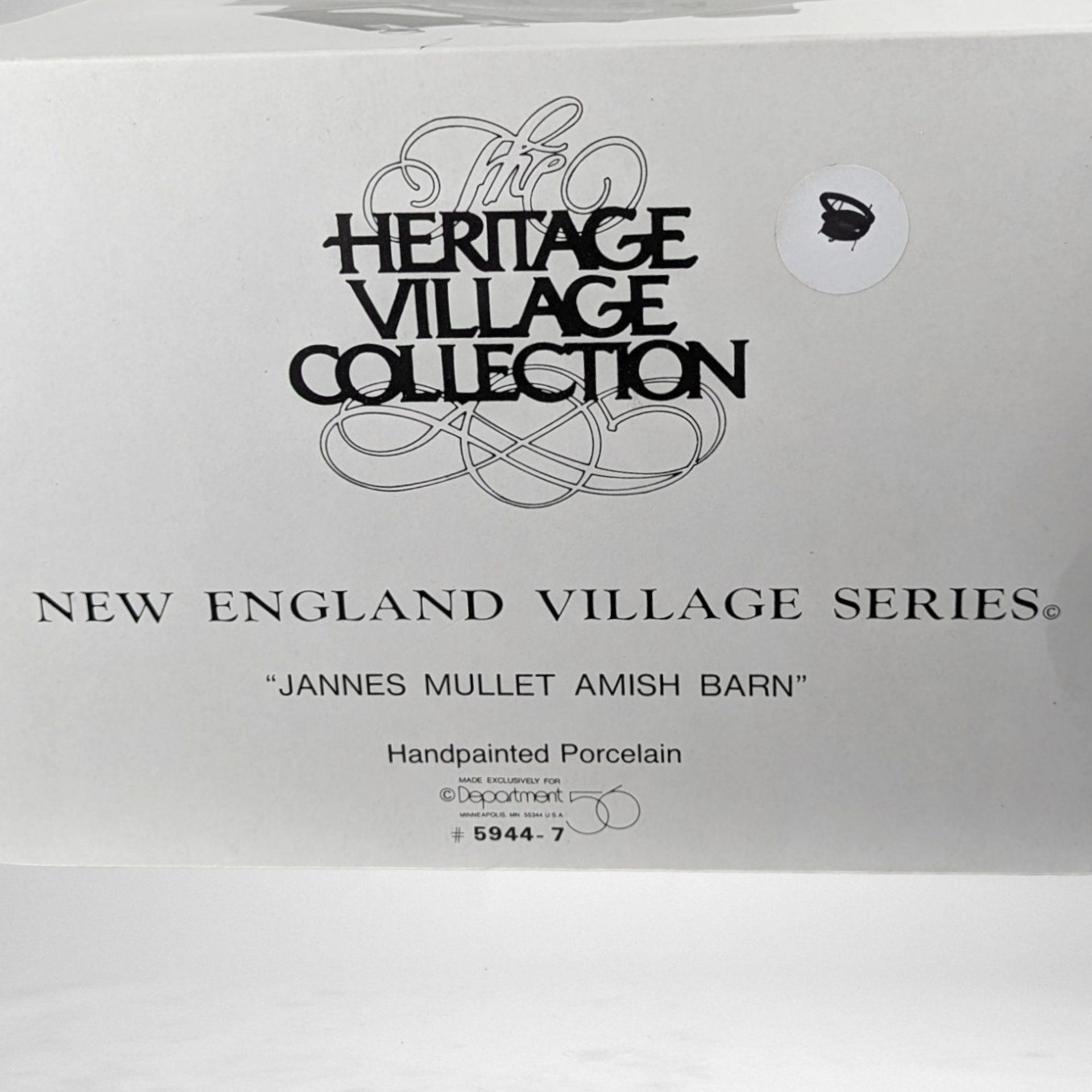 1989 Dept. 56 "Jannes Mullet Amish Farmhouse": Vintage New England Village Collectible