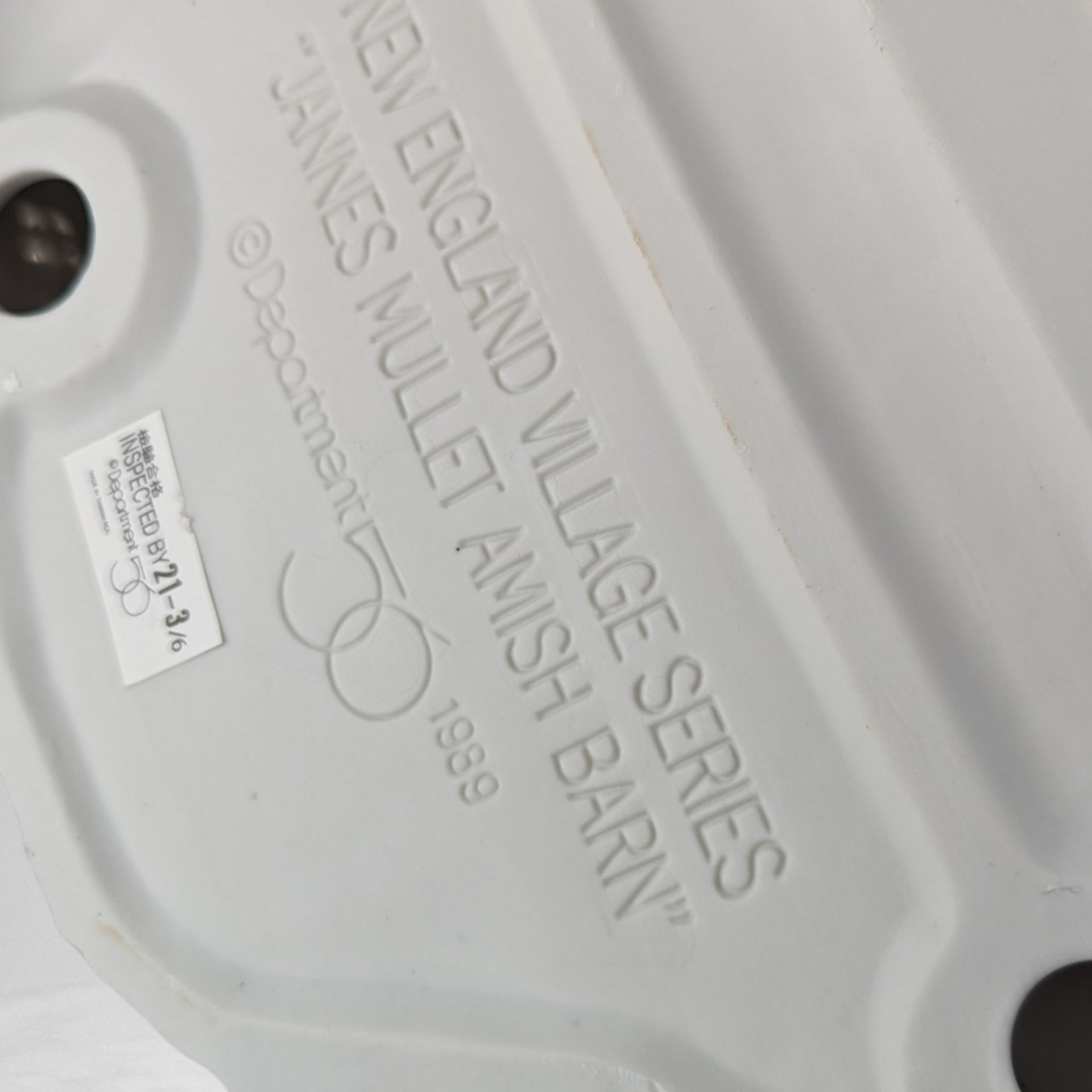 1989 Dept. 56 "Jannes Mullet Amish Farmhouse": Vintage New England Village Collectible