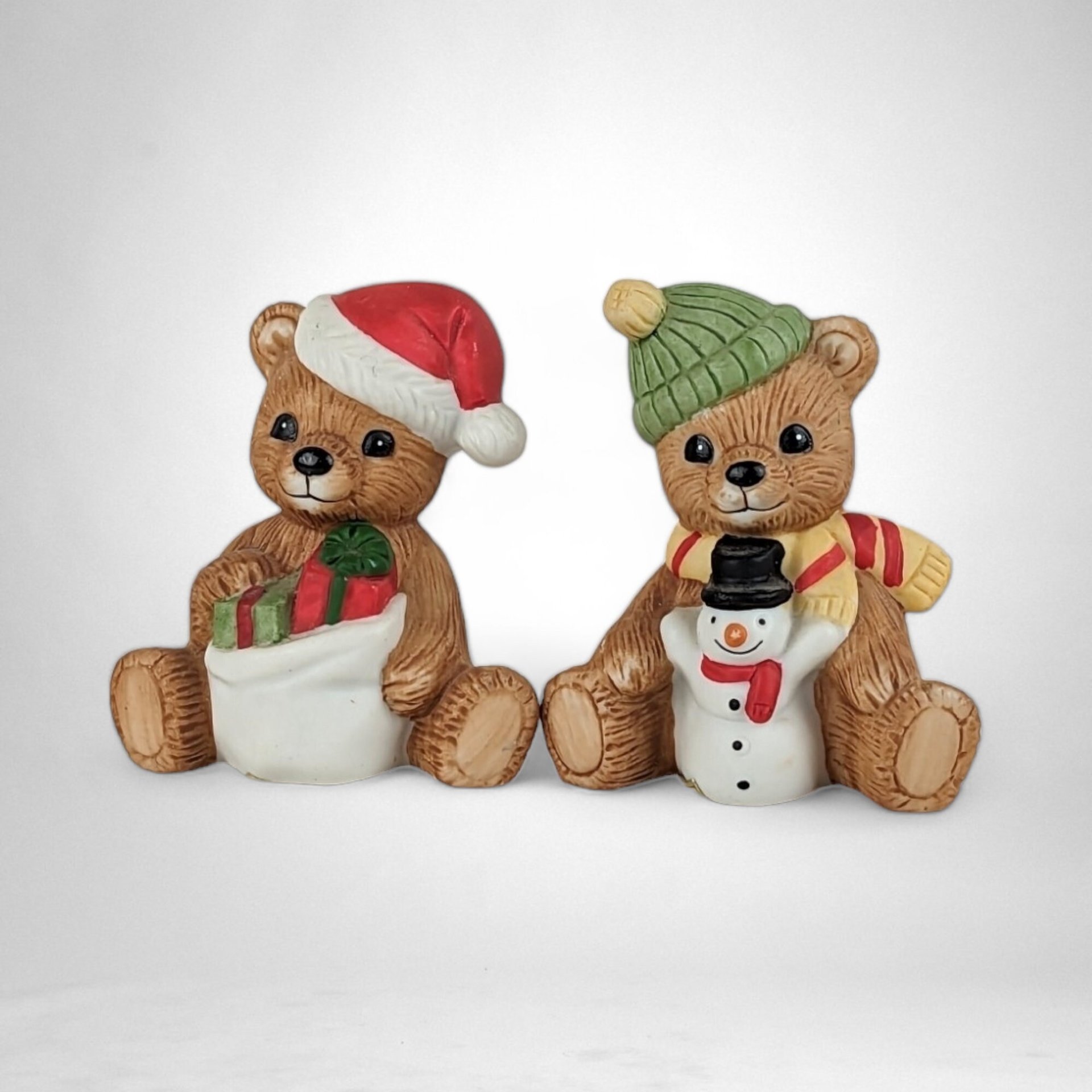 Vintage Homco January and December Bears 1413: Collectible Holiday Figurines