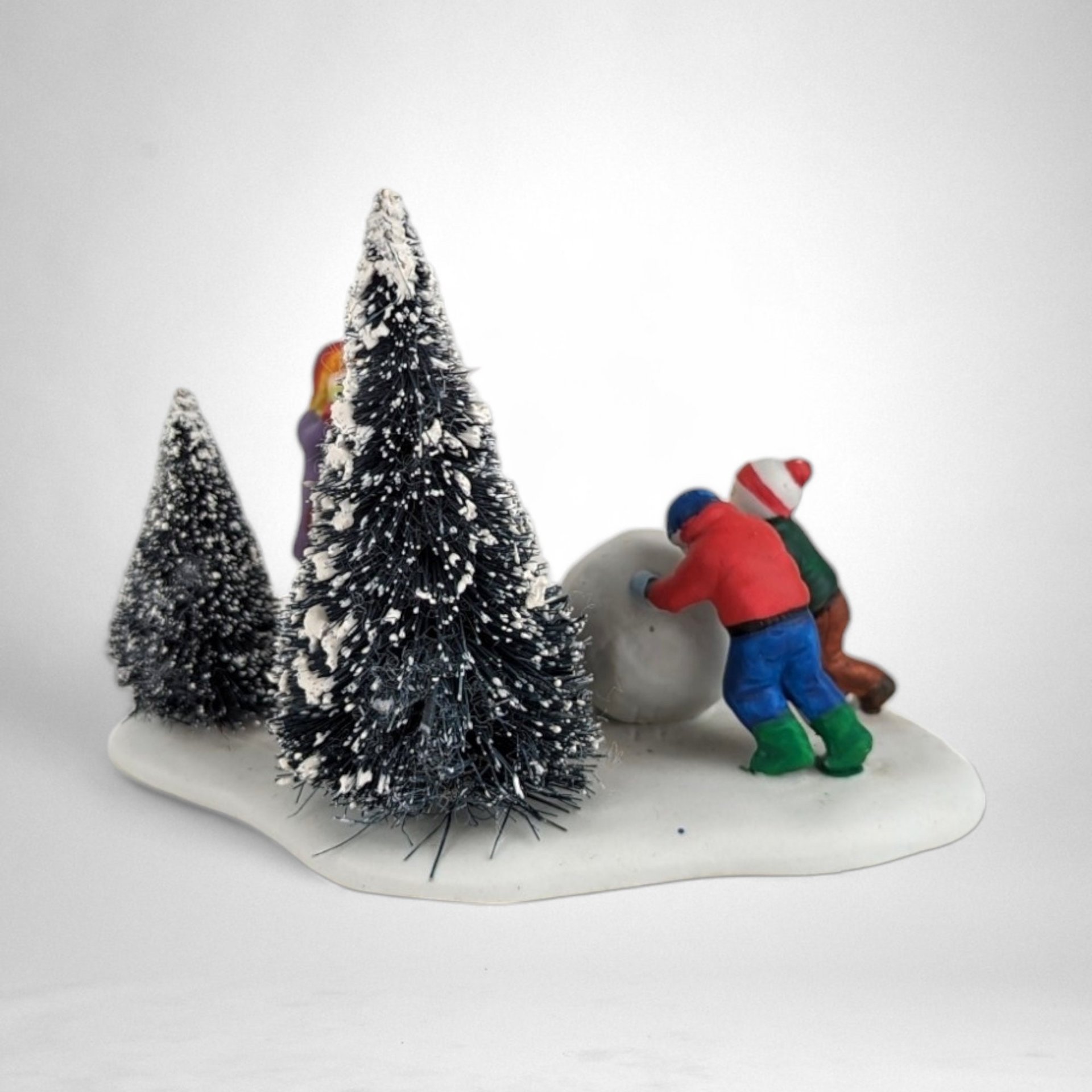 Frosty Fun: 1996 Lemax Village Children Building Snowmen Figurine