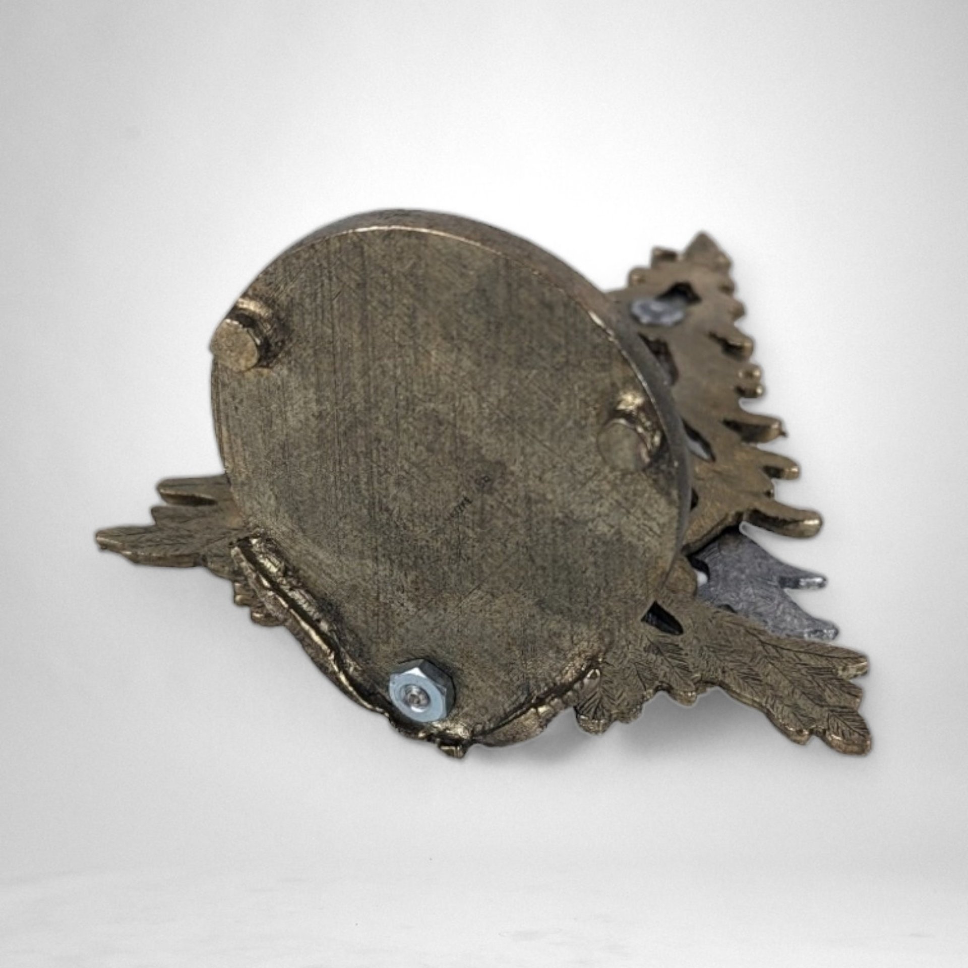 Vintage Metzke Pewter and Gold Christmas Tree Tealight Holder - Timeless Holiday Elegance!