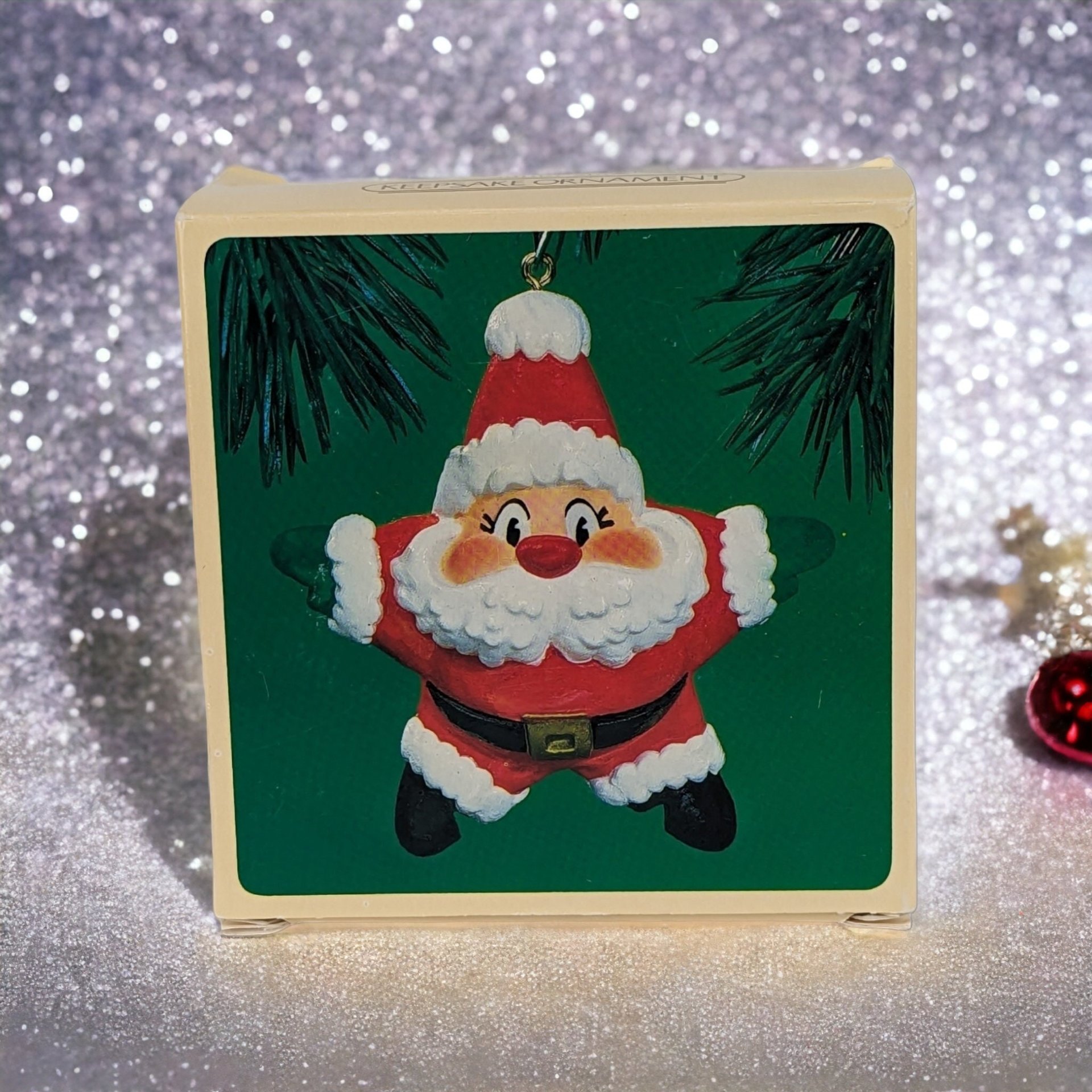Vintage 1984 Hallmark Santa Star Ornament: A Timeless Holiday Treasure for Your Christmas Tree!